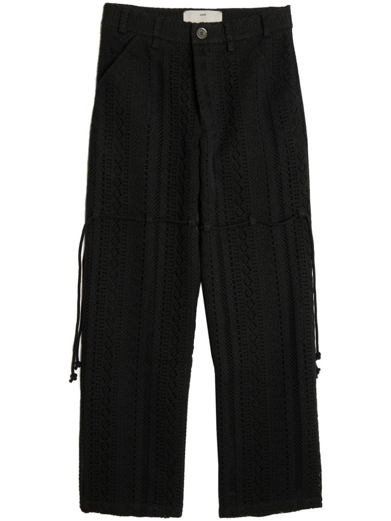 chain-lace wide-leg trousers 1