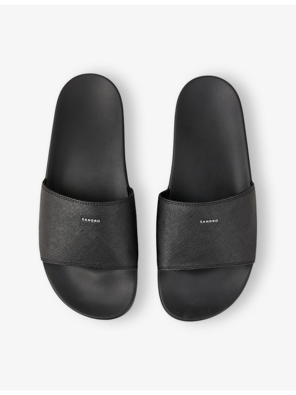 Embossed-Strap Leather Sandals - 2