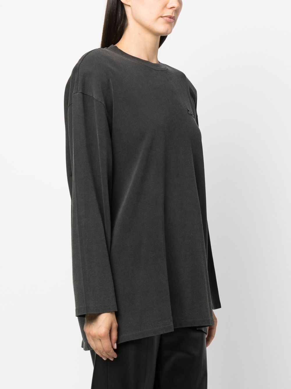 sequin-logo cotton T-shirt - 3