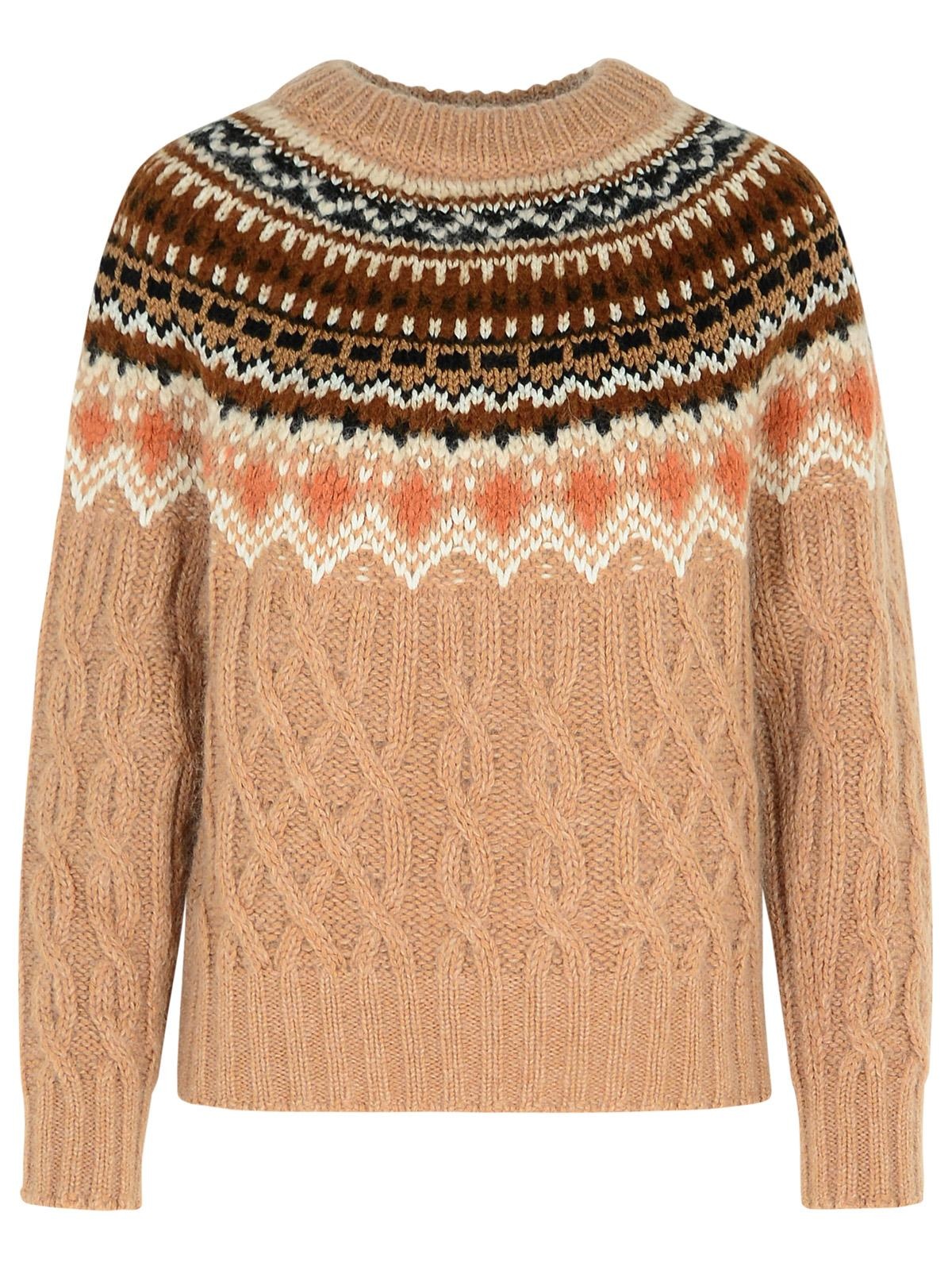 Moncler Grenoble Beige Virgin Wool Blend Sweater Women - 1