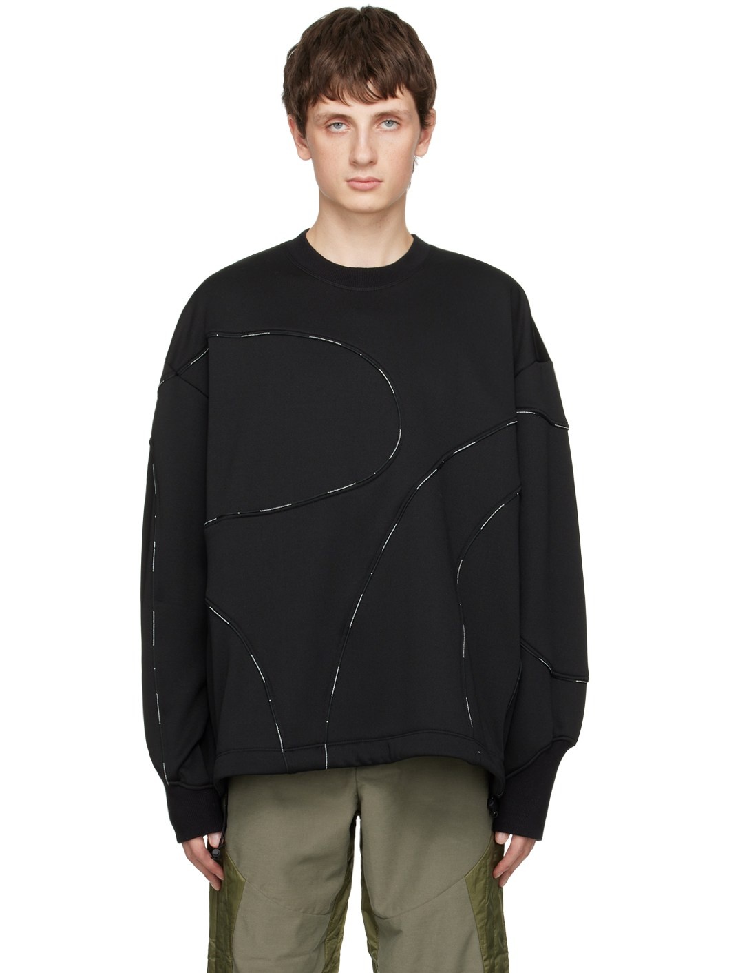 Black Piping Sweatshirt - 1