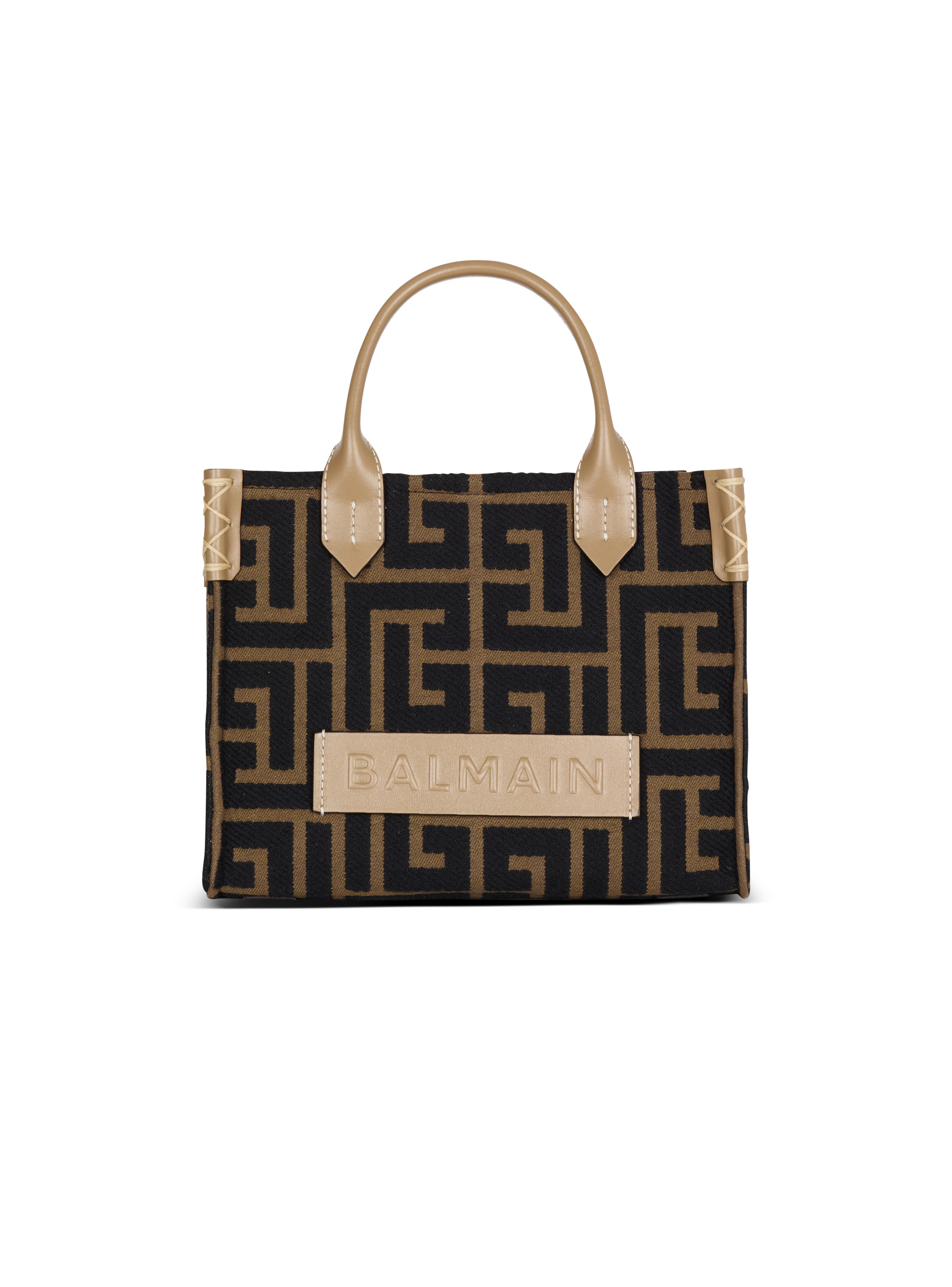 Small B-Army tote bag in jacquard fabric with a PB Labyrinth monogram - 1