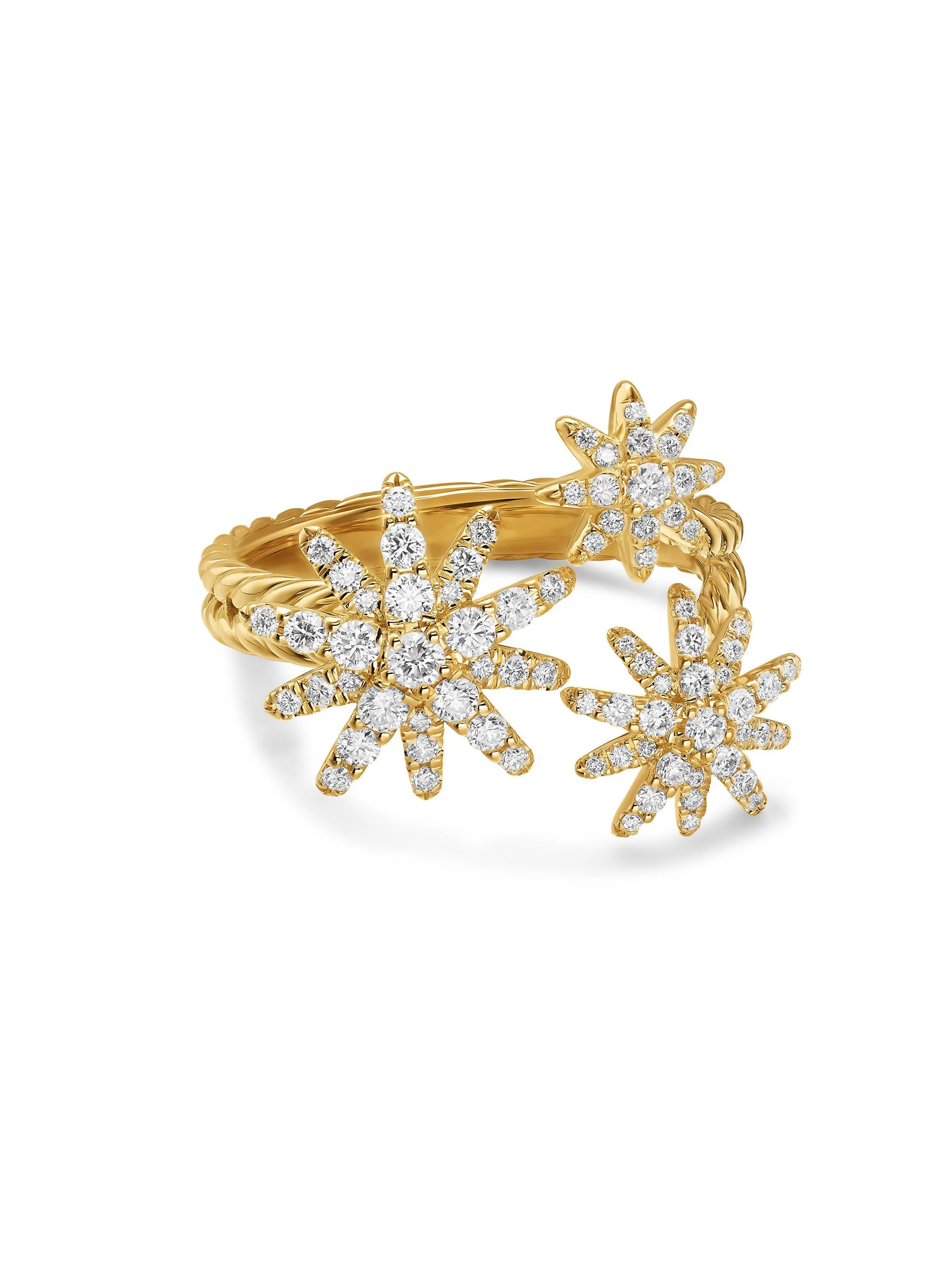 Women's Starburst Multi Star Ring in 18K Yellow Gold - Diamond - 1