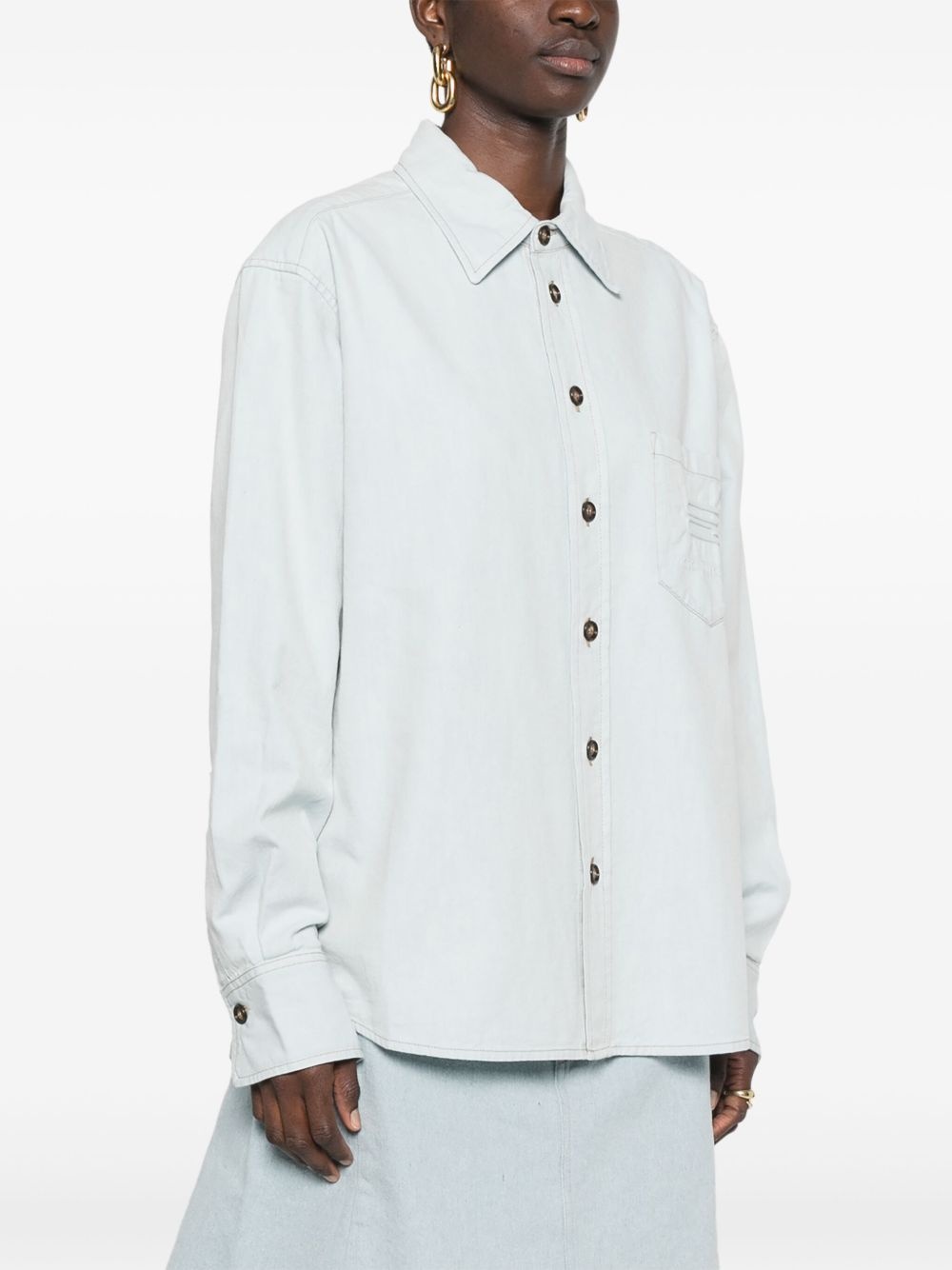 logo-embossed shirt - 3