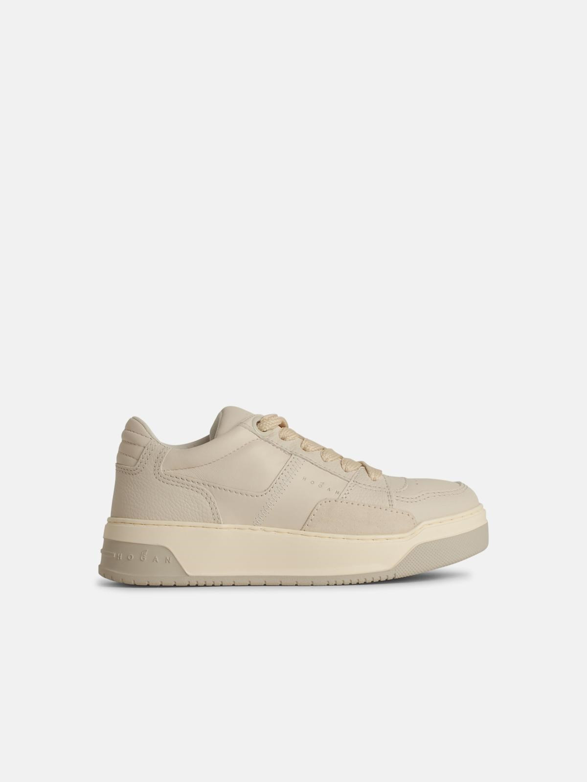 'H667' WHITE LEATHER SNEAKERS - 1