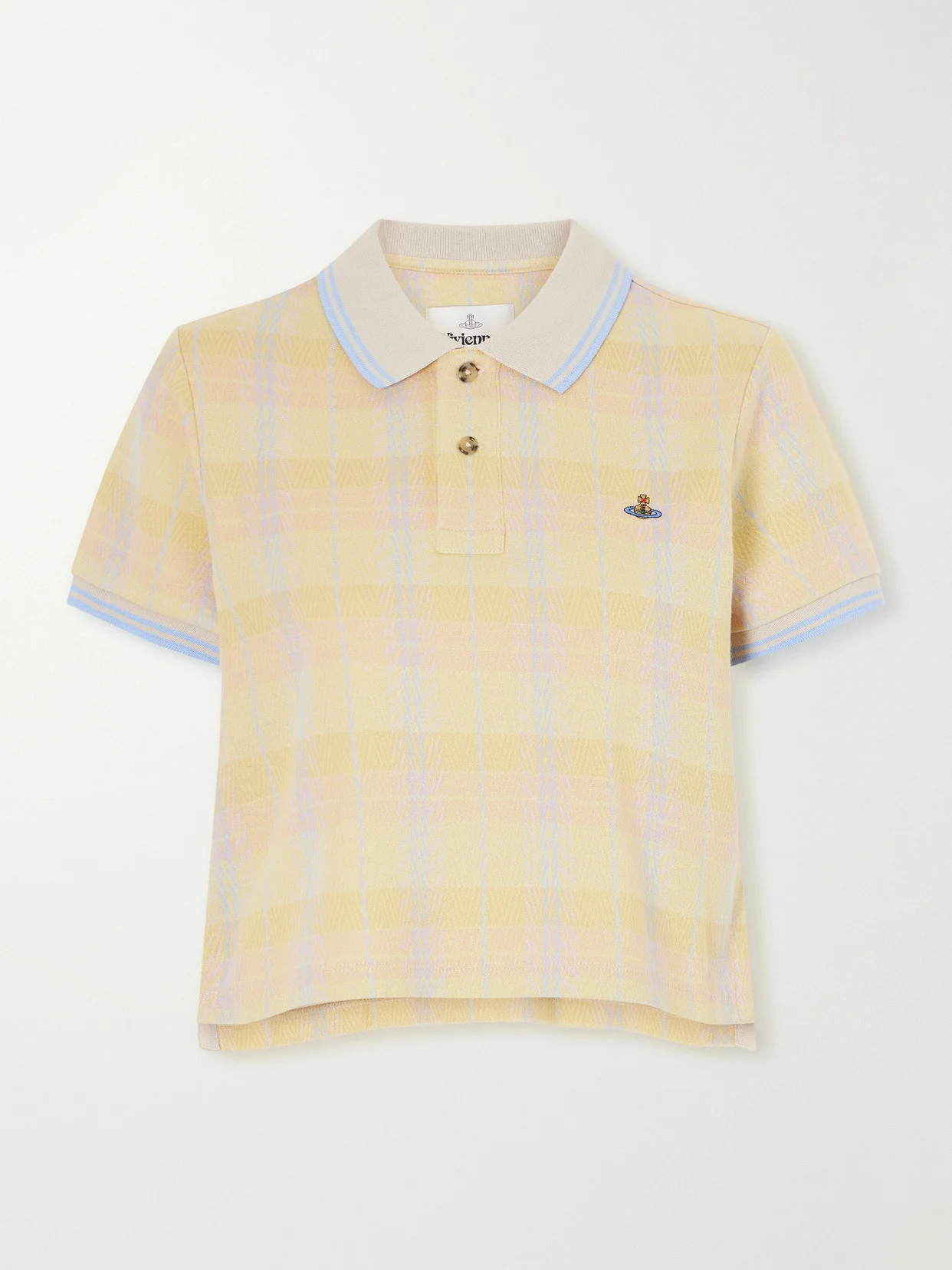 Logo-embroidered Checked Cotton-piqué Polo Shirt - 1