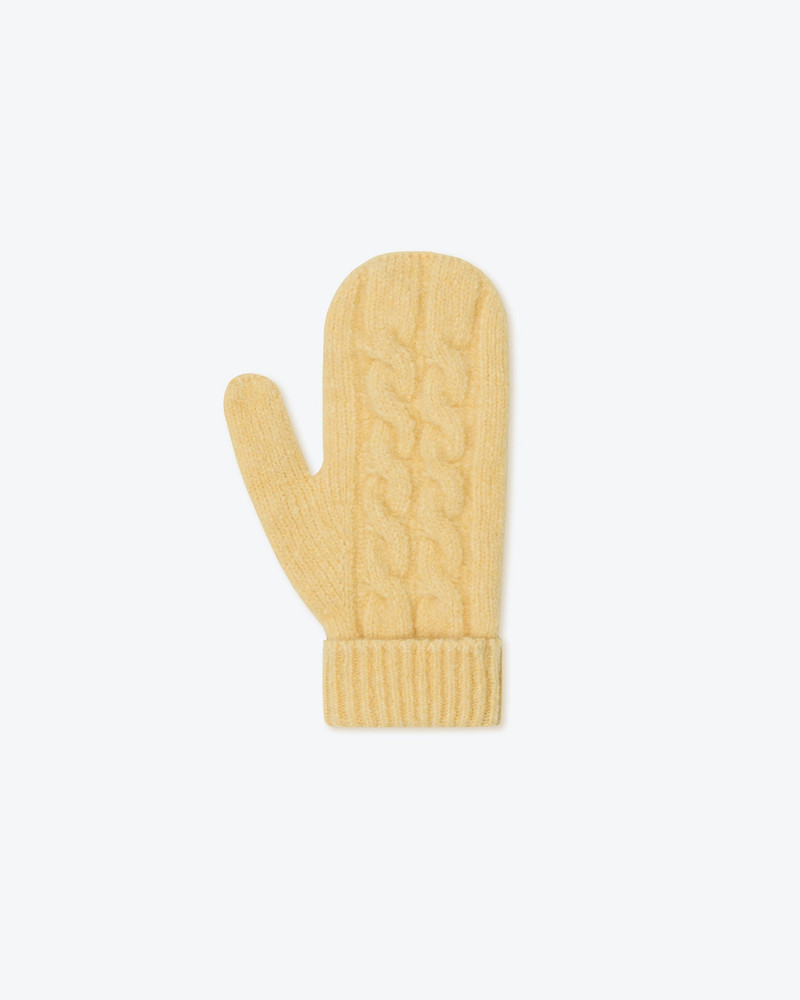MICA - Cashmere knit gloves - Pale yellow 1