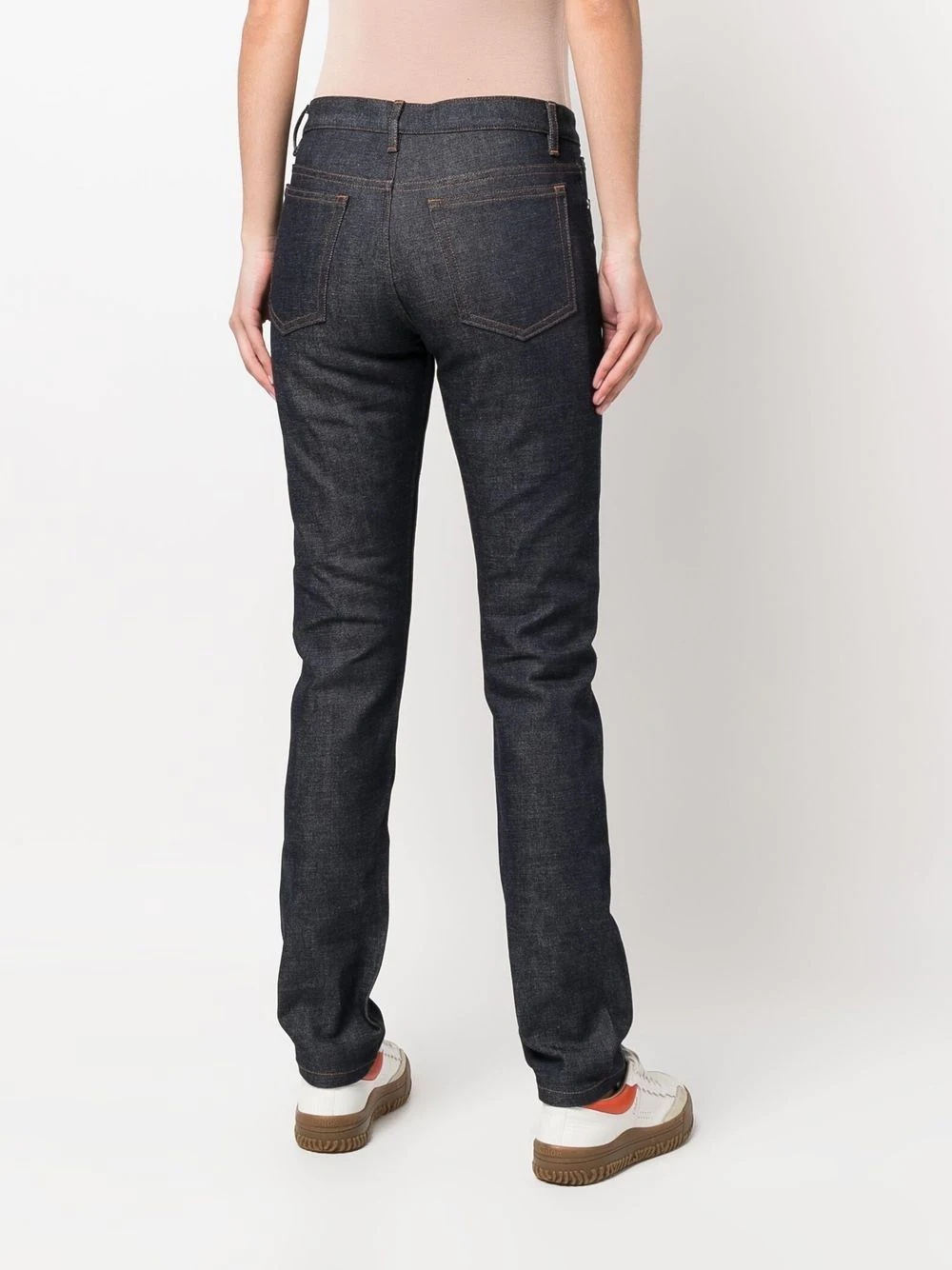 contrasting-stitch detail jeans - 4