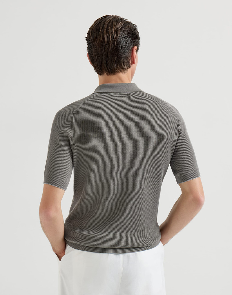 Cotton English rib knit polo 3