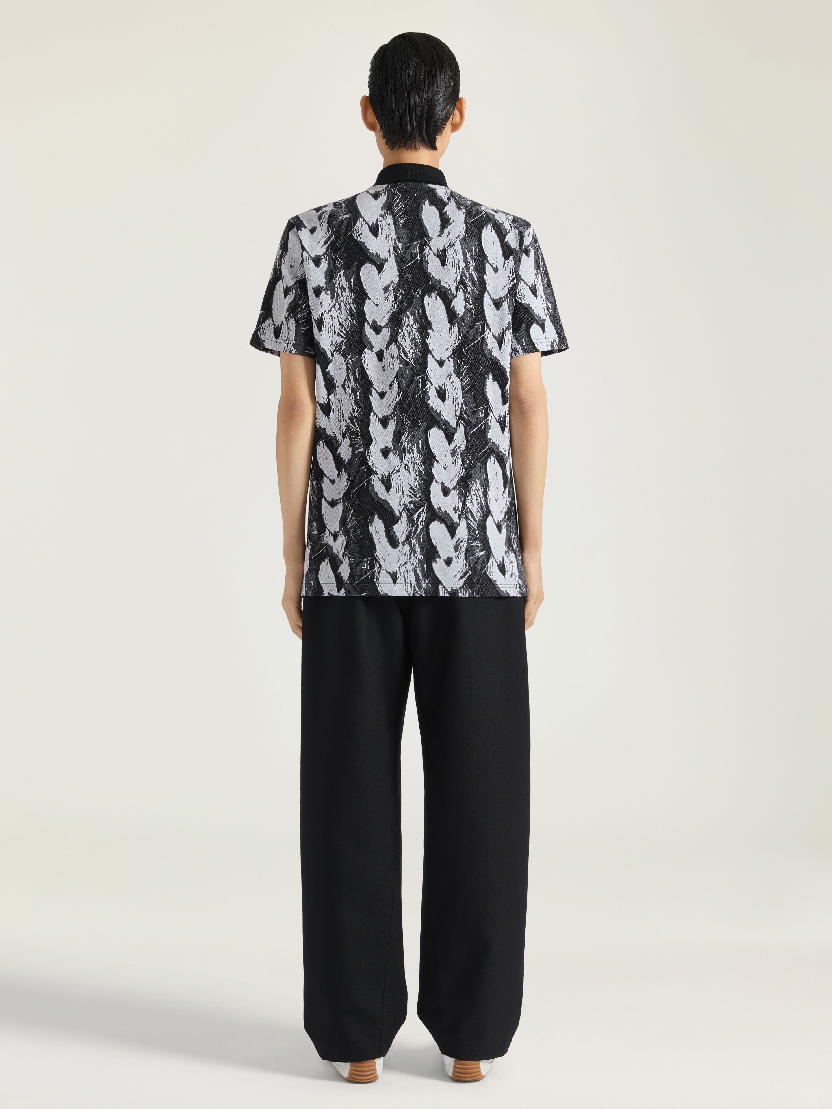 POLO IN COTTON WITH HAIR JACQUARD - 3