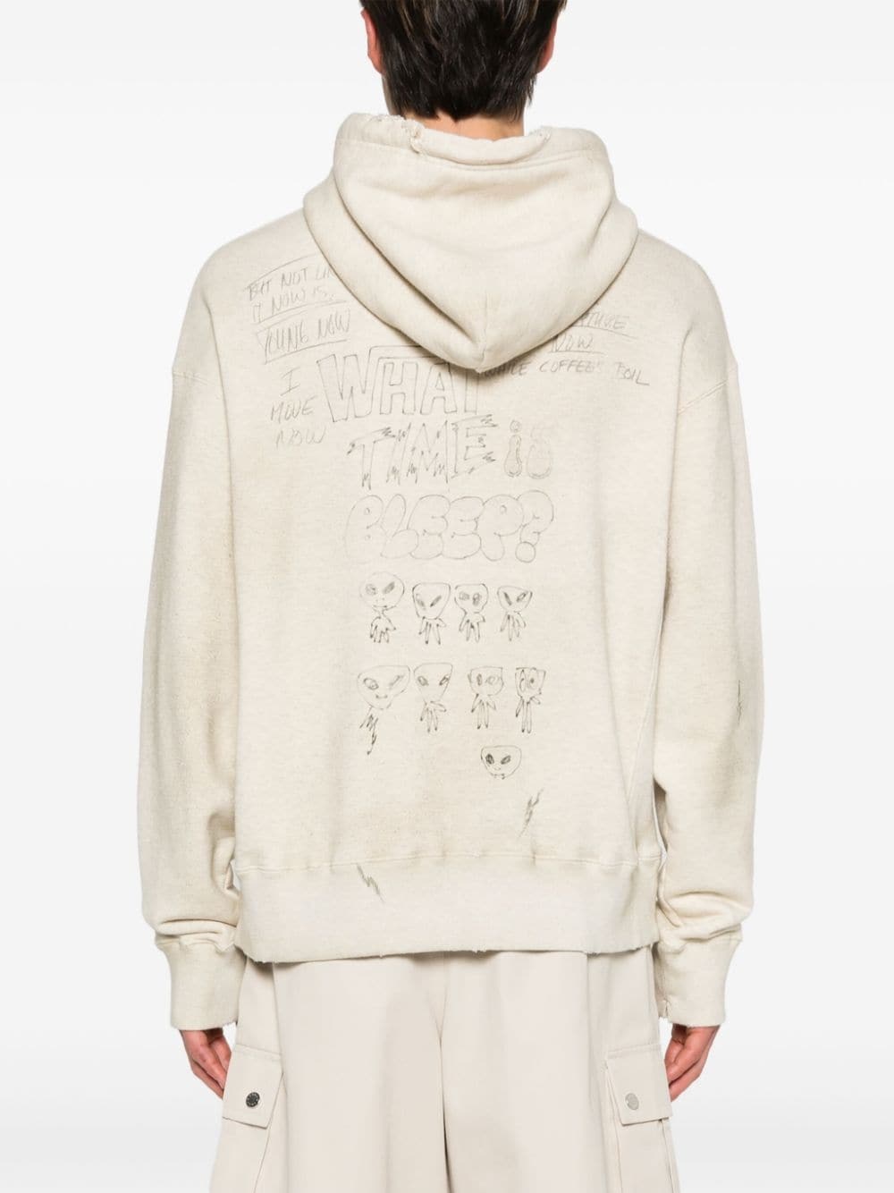 distressed cotton hoodie - 4