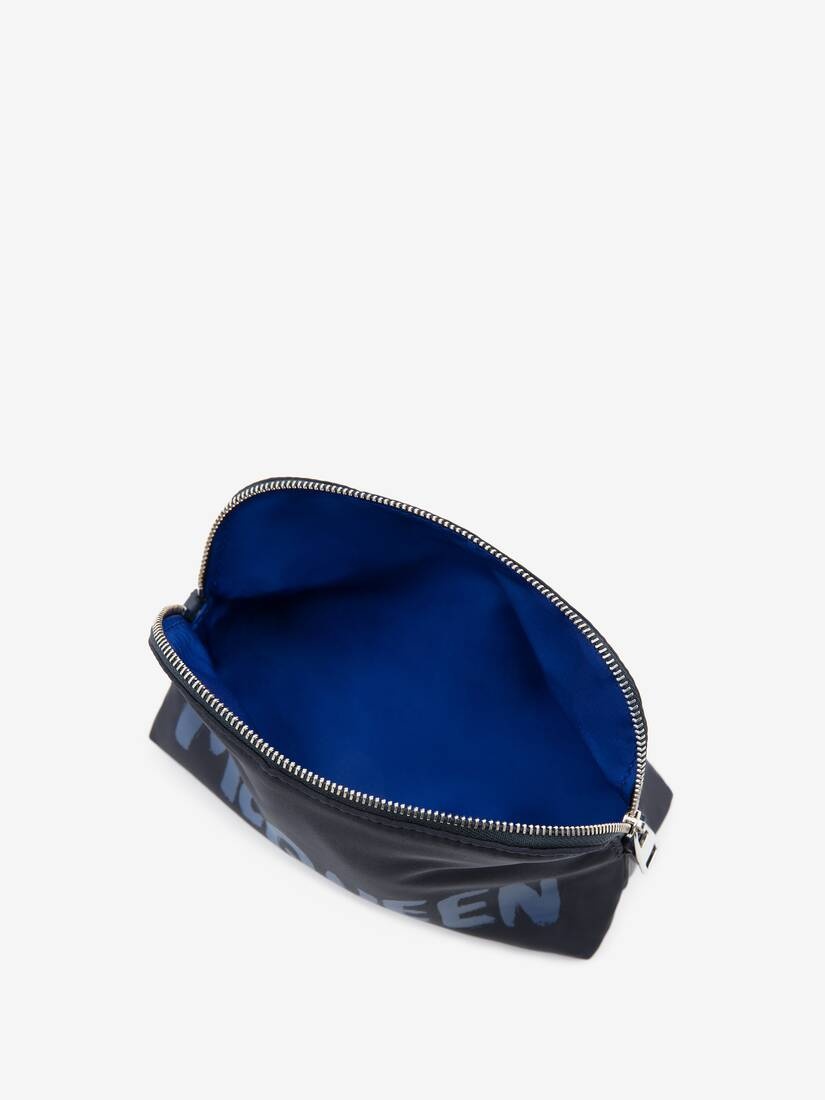 Mcqueen Graffiti Medium Zip Pouch in Navy - 4