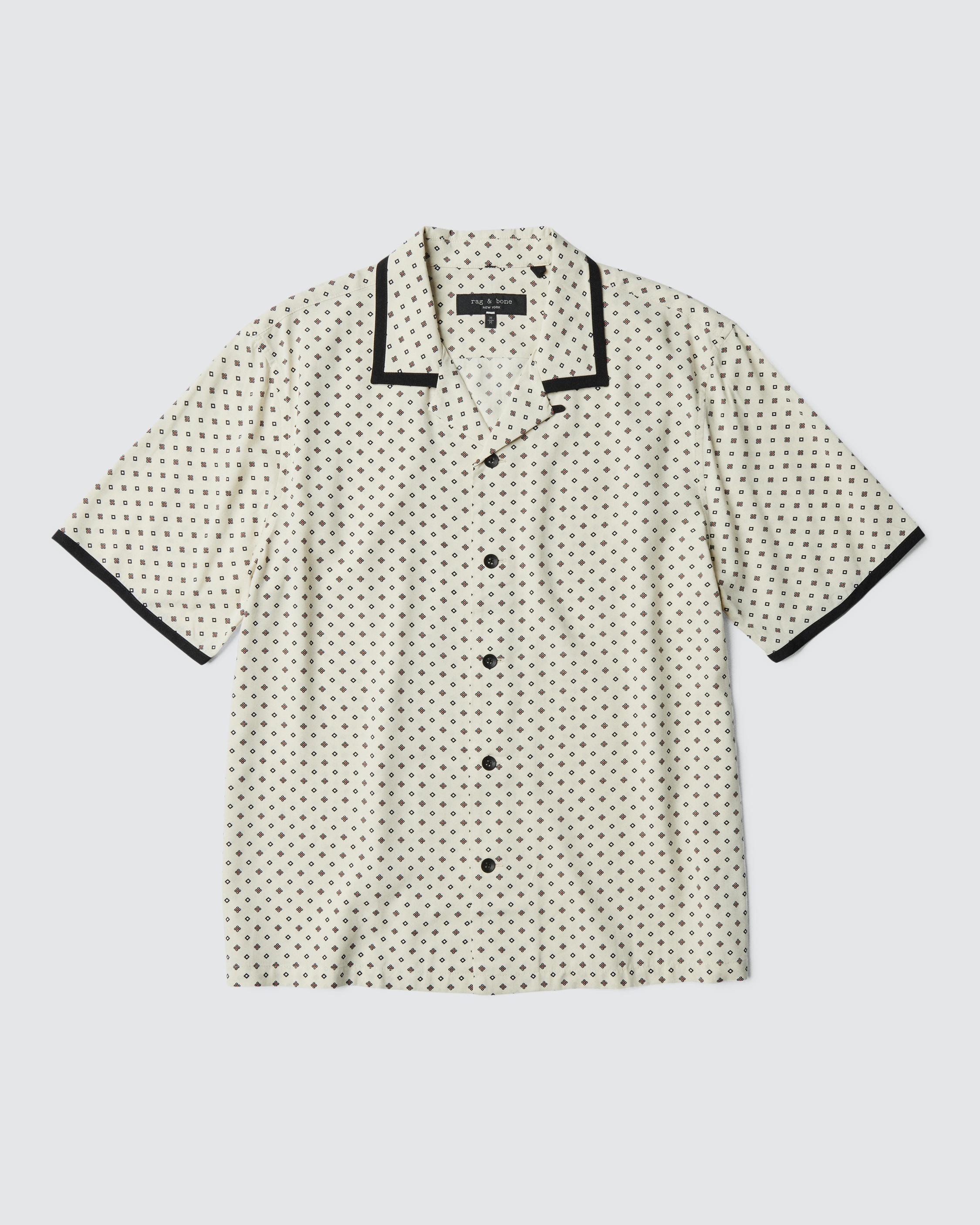 Avery Geo Print Viscose Shirt
Relaxed Fit Button Down - 1