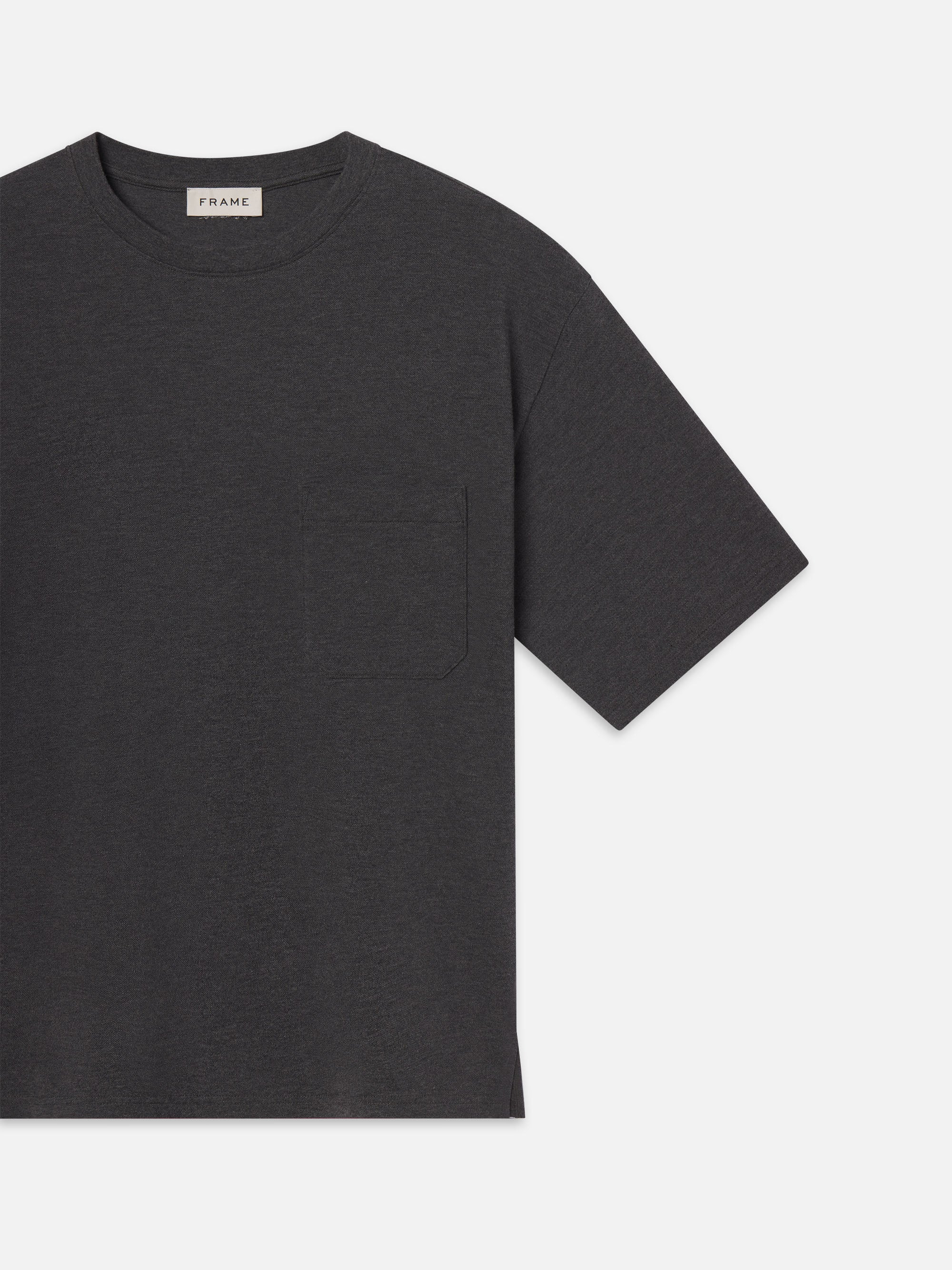 Pique Relaxed Tee in Grey Melange - 2