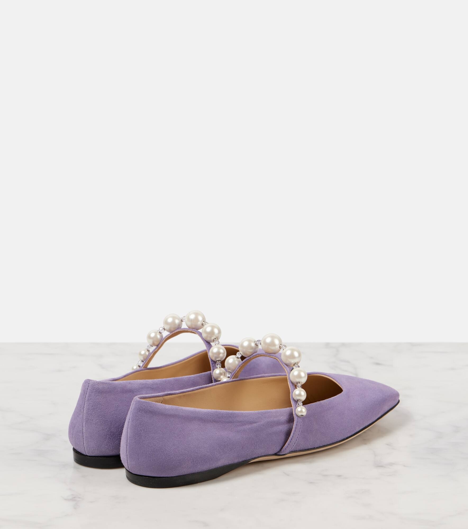 Ade embellished suede ballet flats - 3