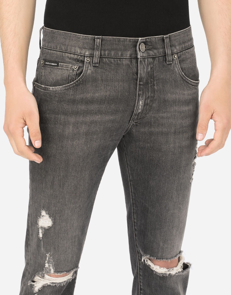 Skinny stretch jeans with rips - 4