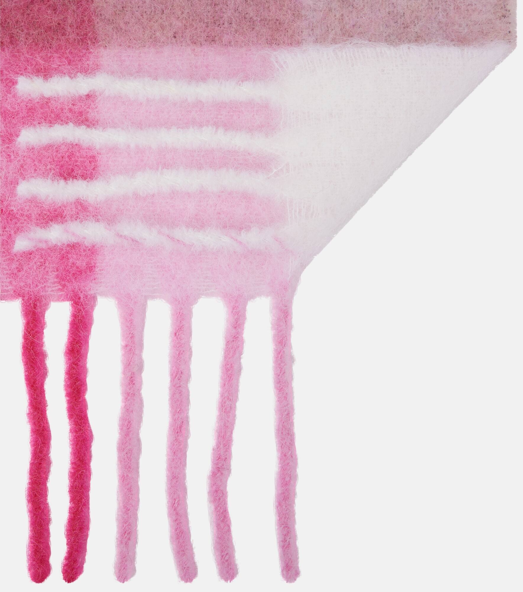 Logo checked wool-blend scarf - 5