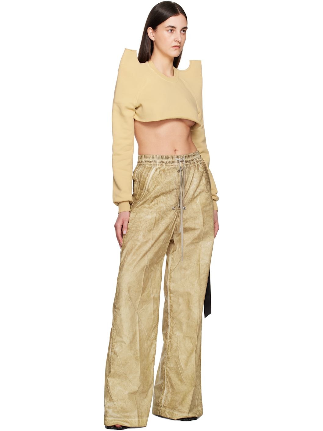 Beige Hollywood Cropped Tecsweat Sweatshirt - 4