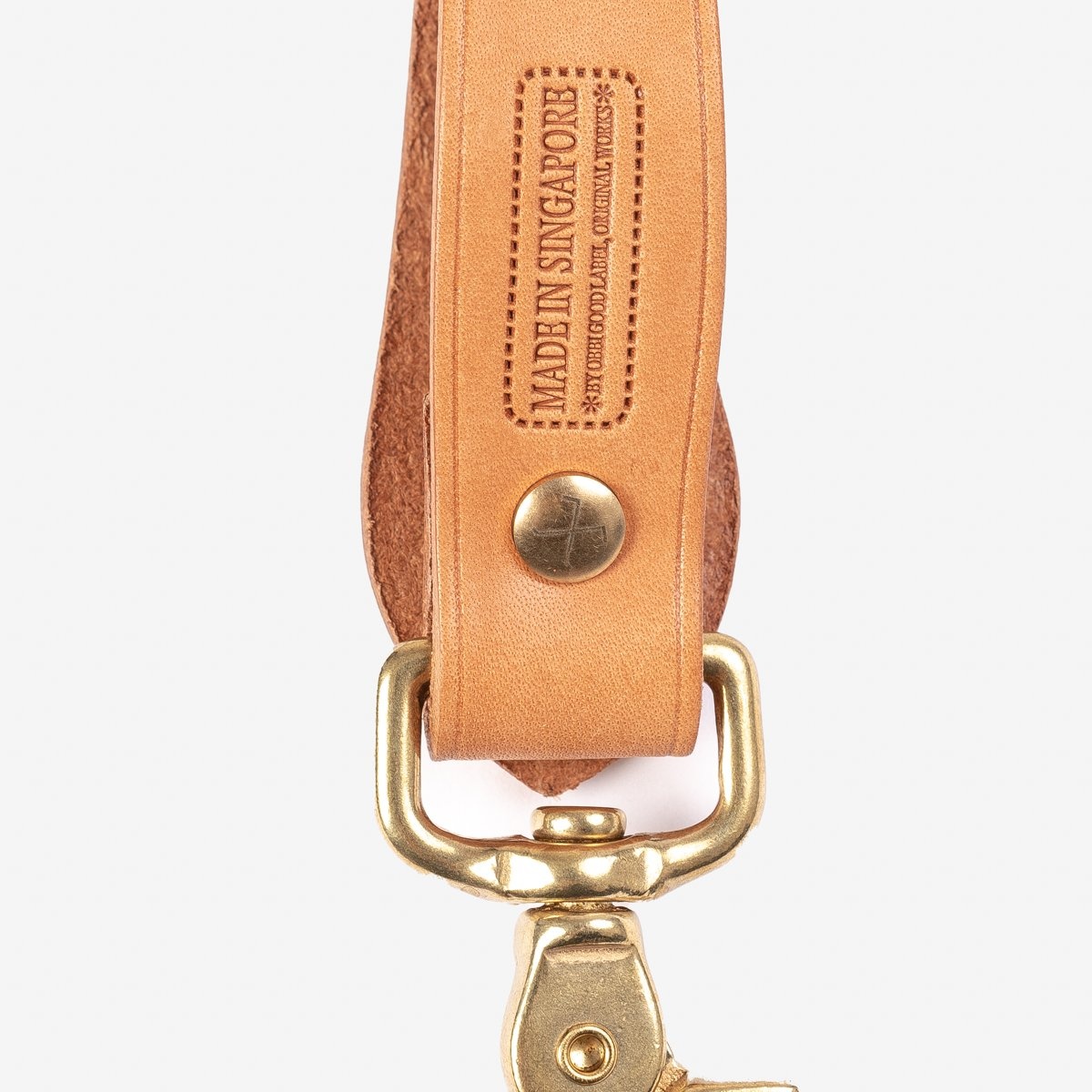 OGL-FOB-NAT OGL Leather Key Fob - Natural - 3
