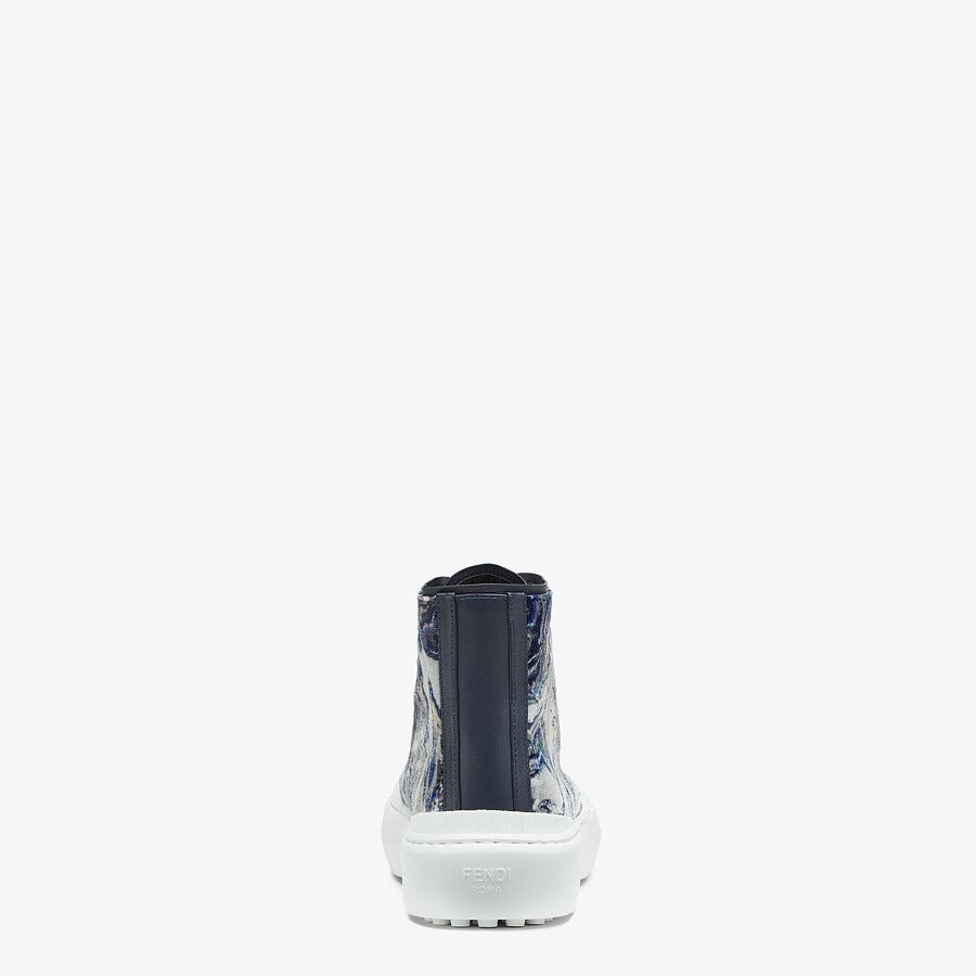 Blue fabric high-tops - 3