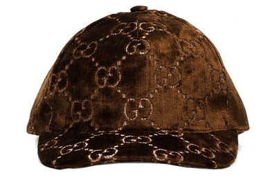 GUCCI Gucci Velvet GG Logo Baseball Hat 'Brown' 527075-3HD87-2065 outlook