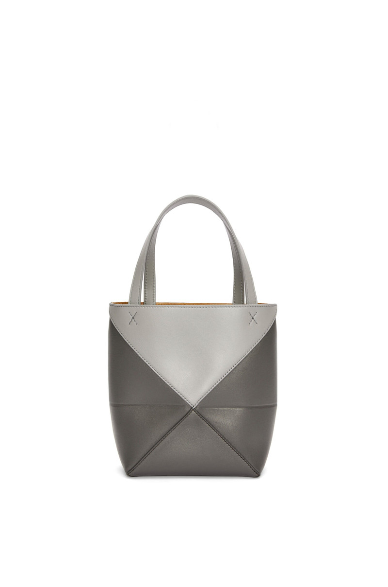 Mini Puzzle Fold Tote in shiny calfskin 5