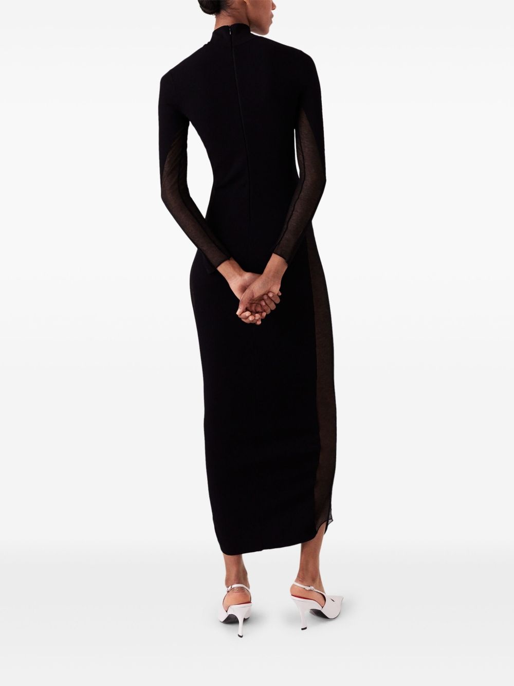 sheer-panels maxi dress - 4