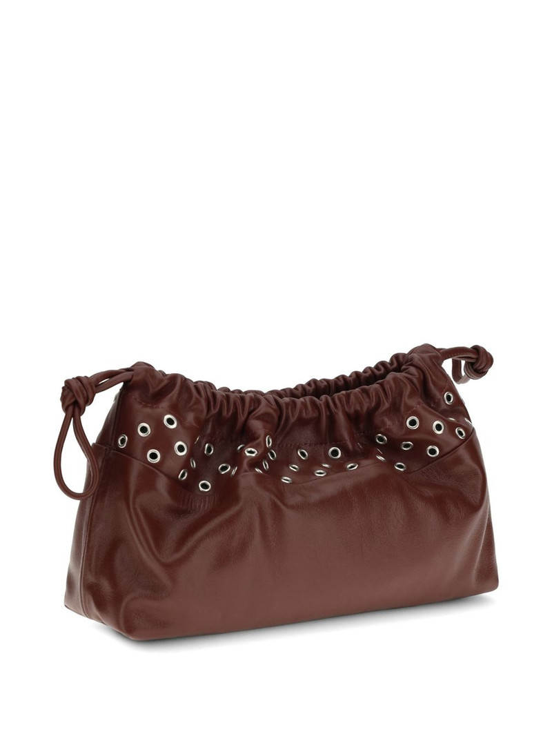 Pierre Hardy Twin eyelets drawstring leather clutch bag outlook