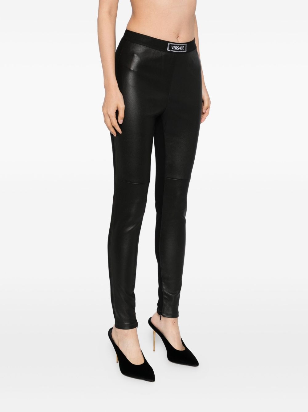 elasticated waistband leggings - 3