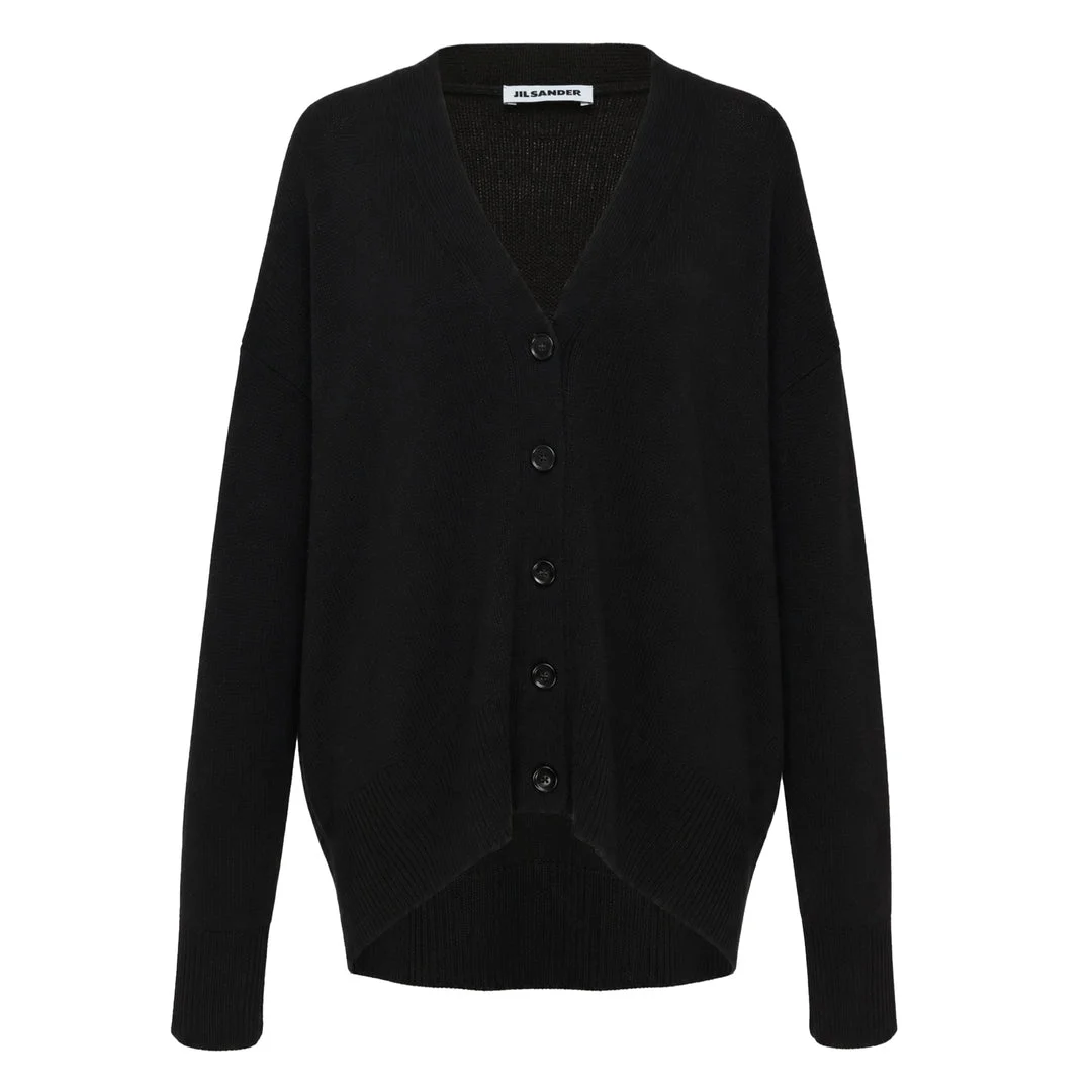 V-Neck Long Sleeve Cardigan - 1