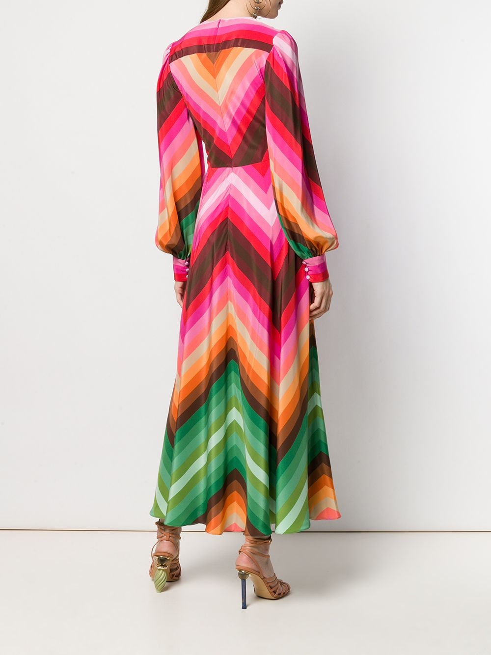 chevron print long dress - 4