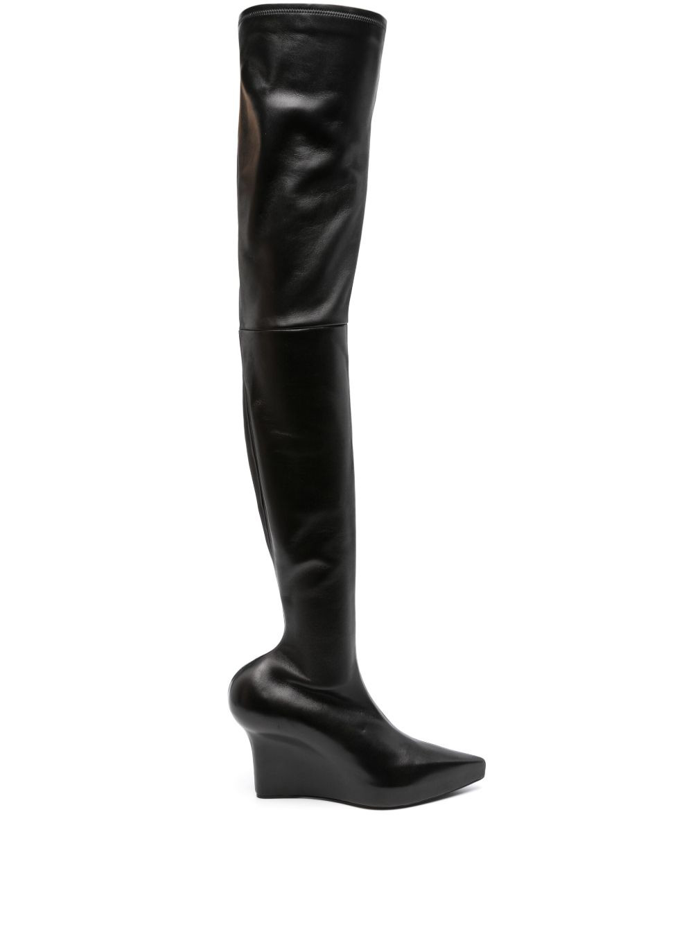 thigh-high 80mm wedge-heel boots - 1