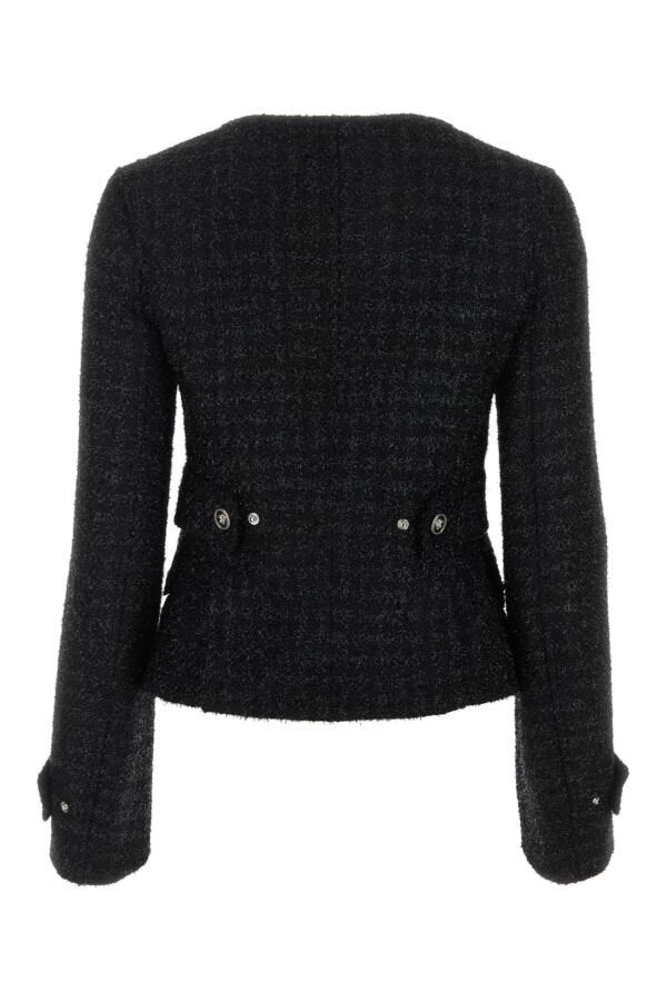 ジャケット VERSACE FW23 Black tweed blazer (10108571A06545 1B000) Versace sequin-embellished Tweed Jacket | Black | FARFETCH
