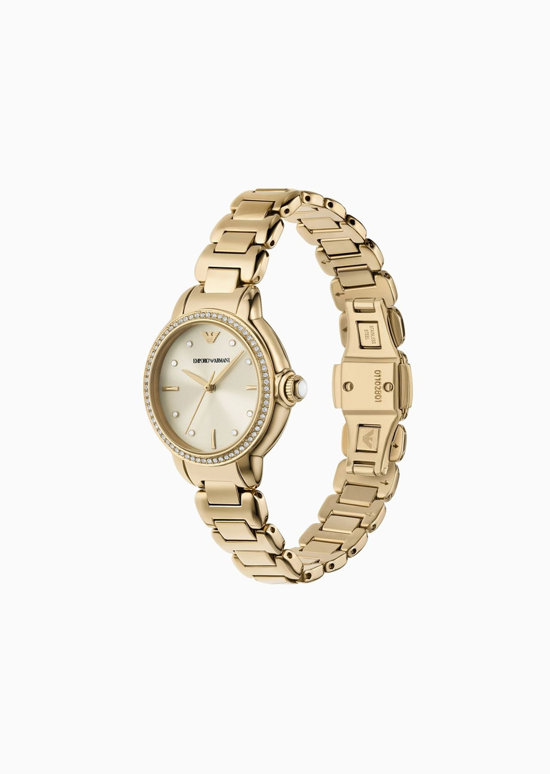 EMPORIO ARMANI Three-Hand Gold-Tone Stainless Steel Watch outlook