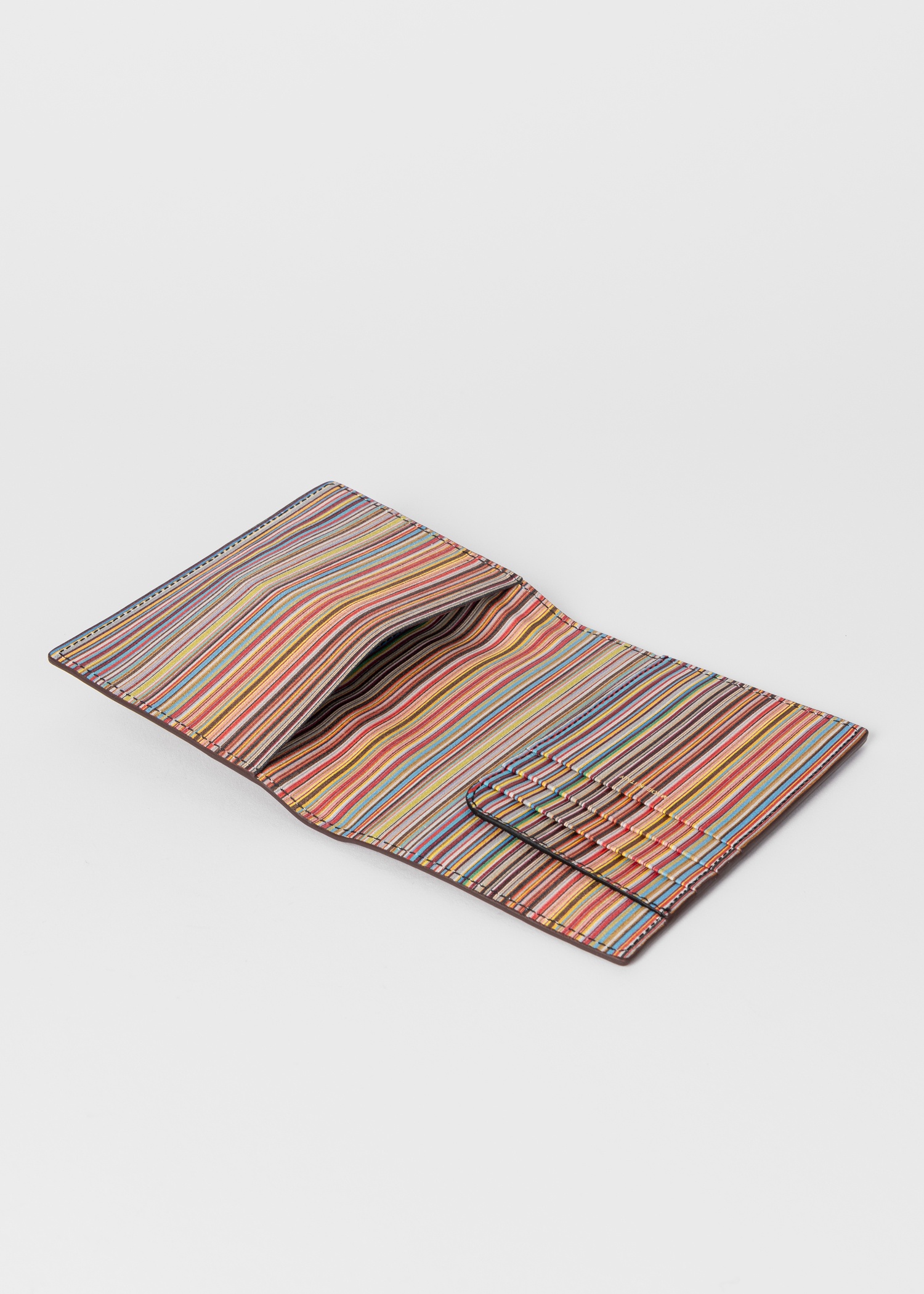 Burgundy 'Signature Stripe' Interior Leather Passport Cover - 3