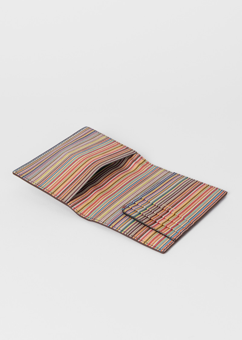 Burgundy 'Signature Stripe' Interior Leather Passport Cover 3