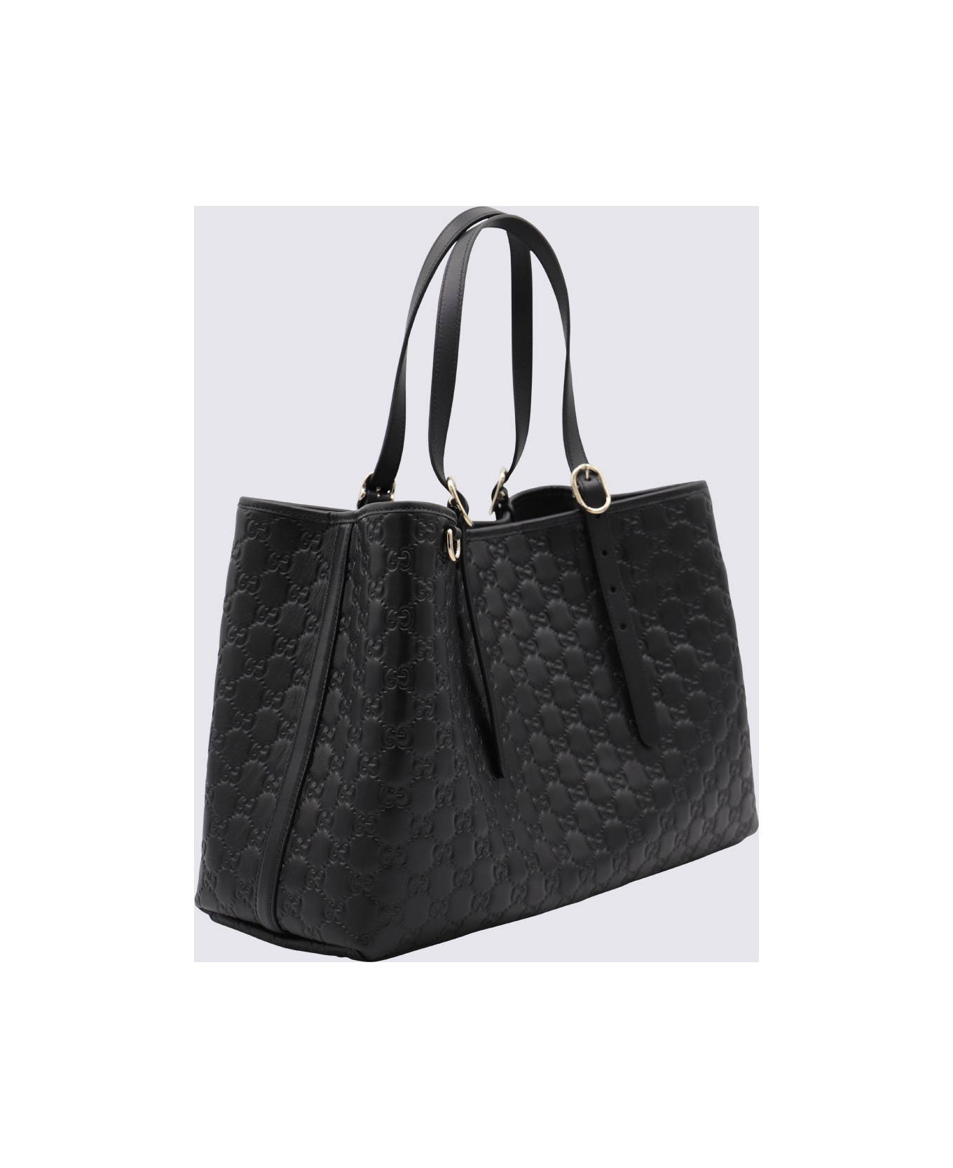 Black Leather Emblem Big Totes - 2