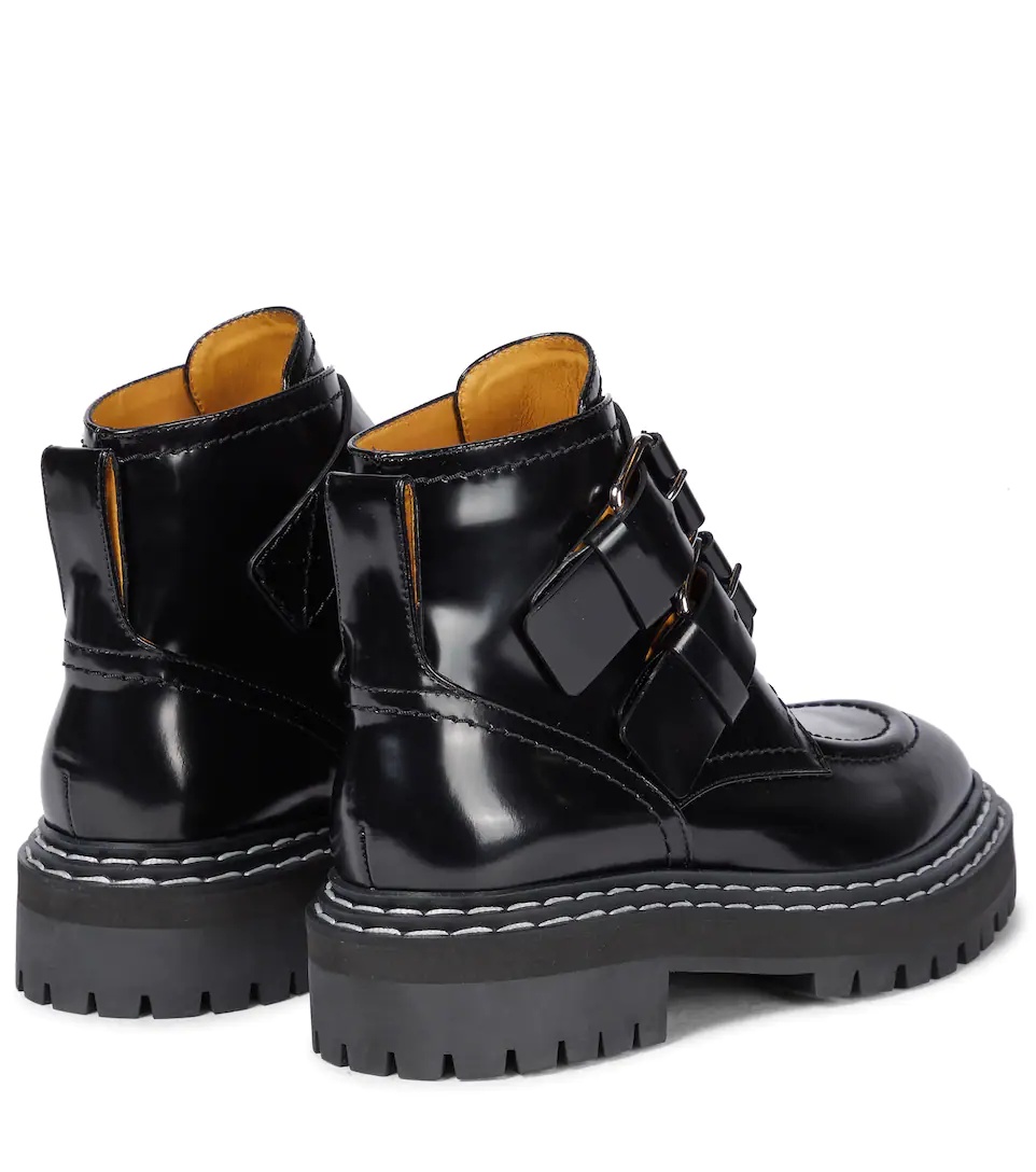 Leather biker boots - 3