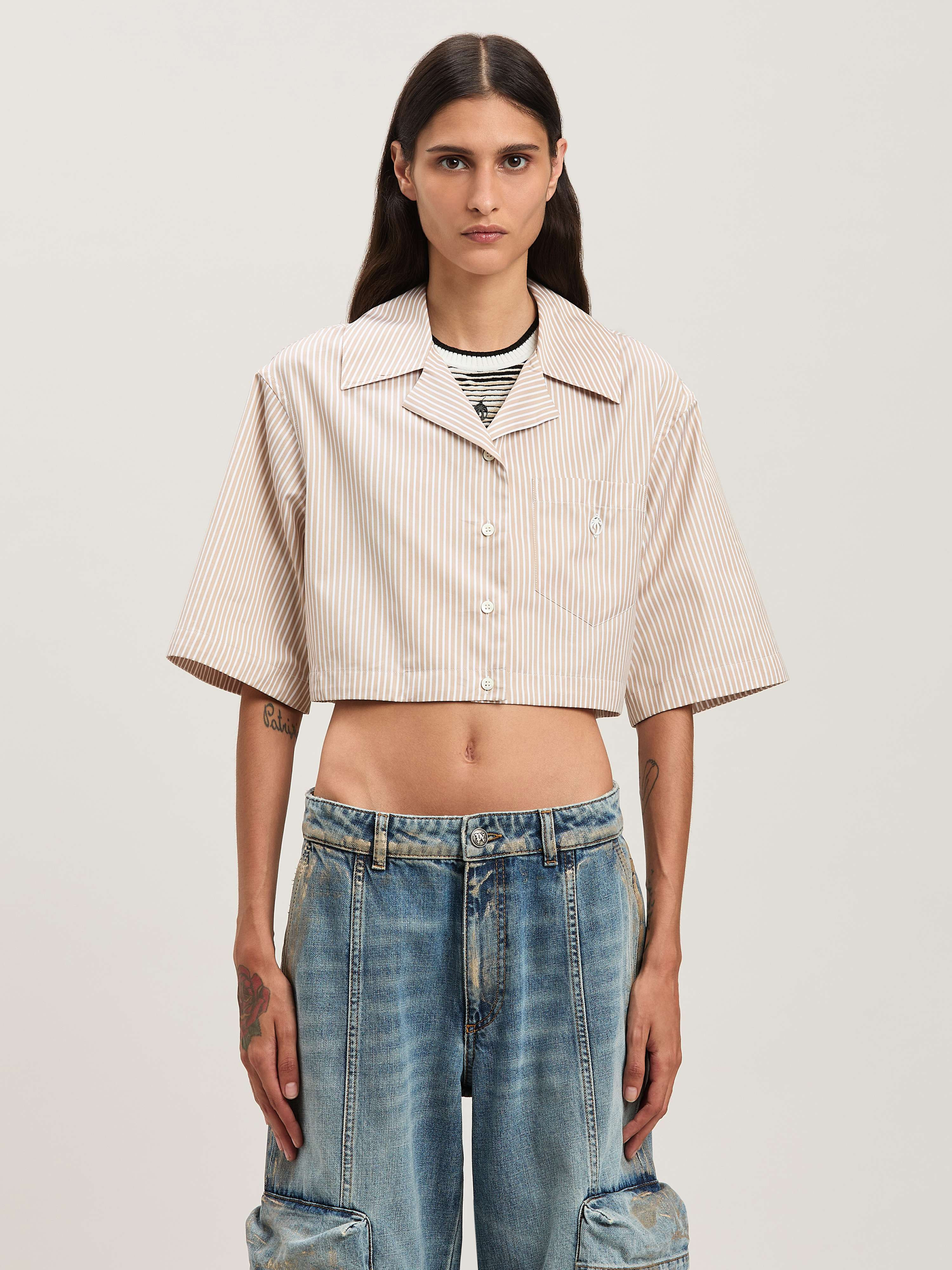 Curved Logo cropped shirt - 3