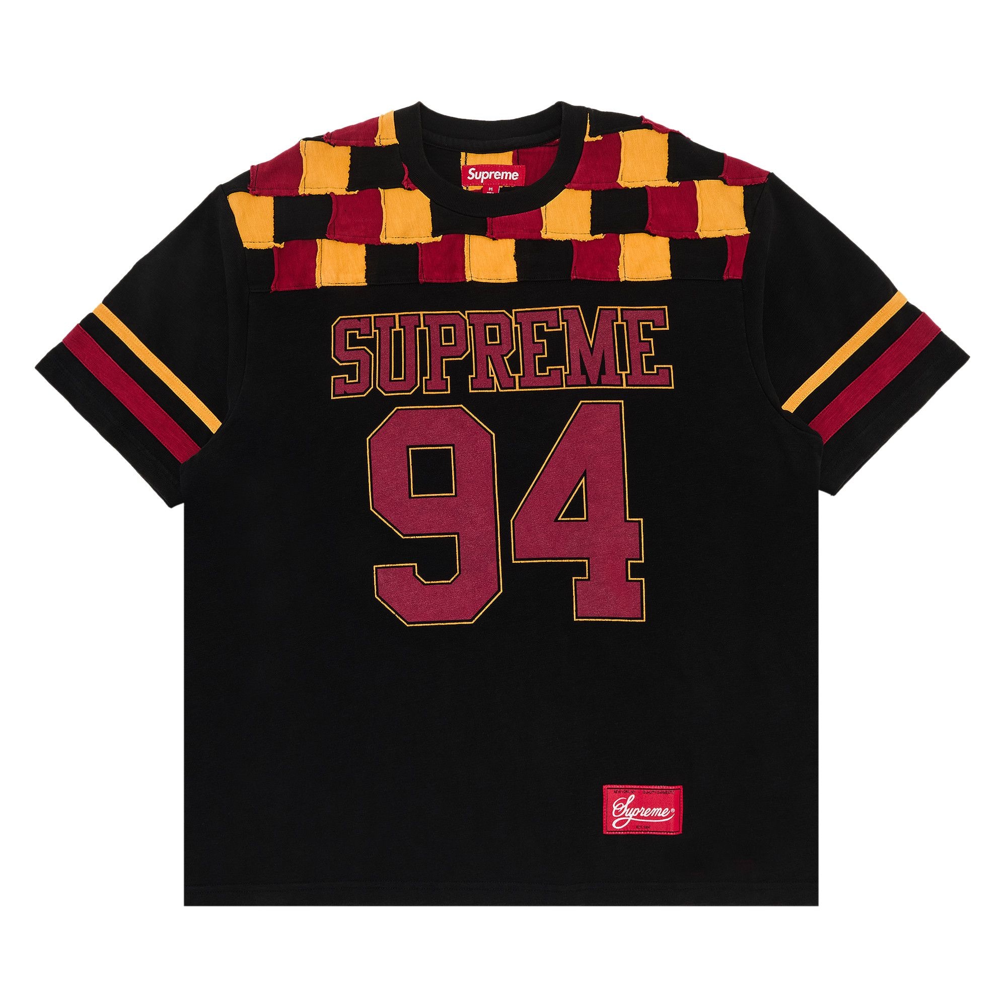 Supreme Patchwork Yoke Football Top 'Black' - 1
