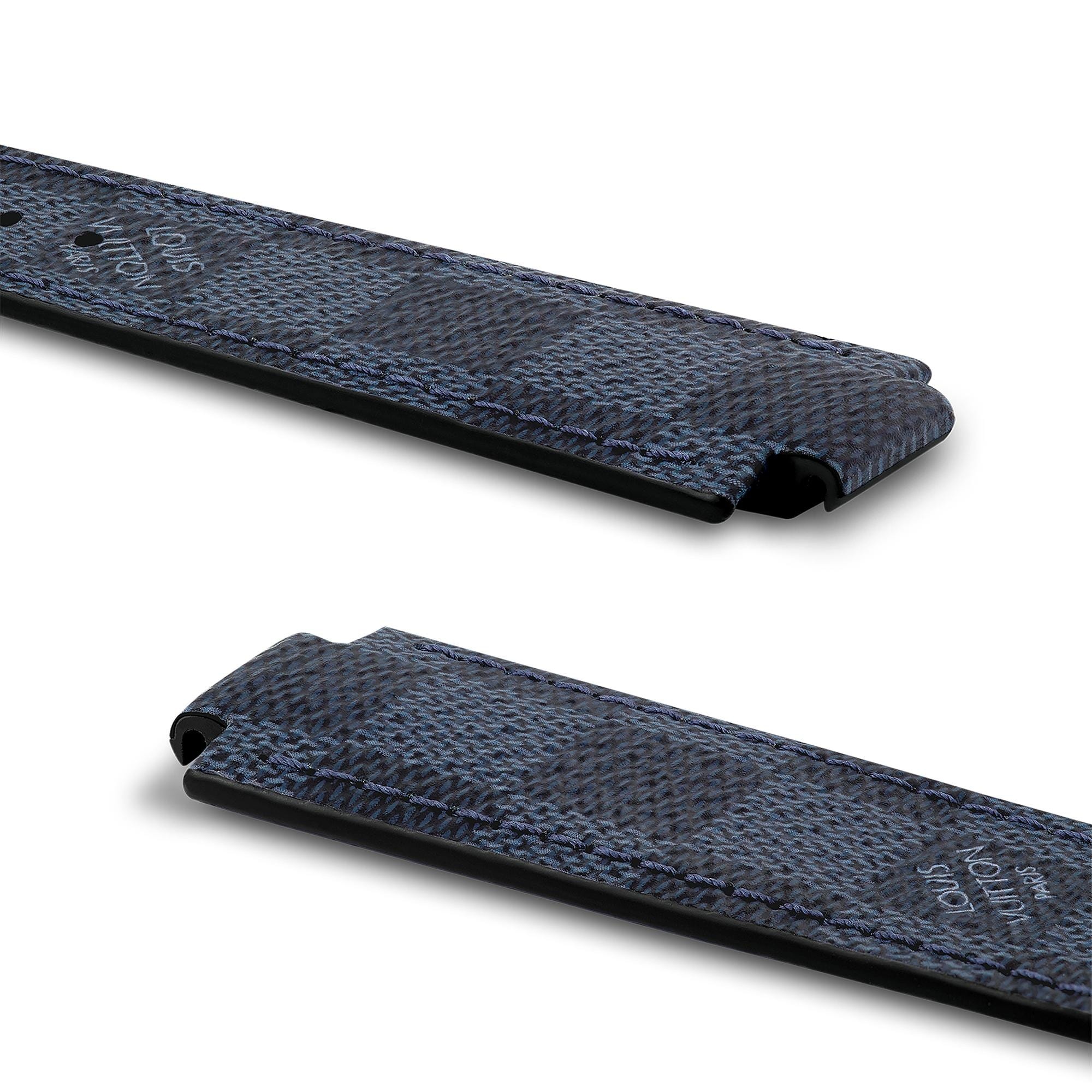 TAMBOUR DAMIER COBALT CANVAS STRAP - 2