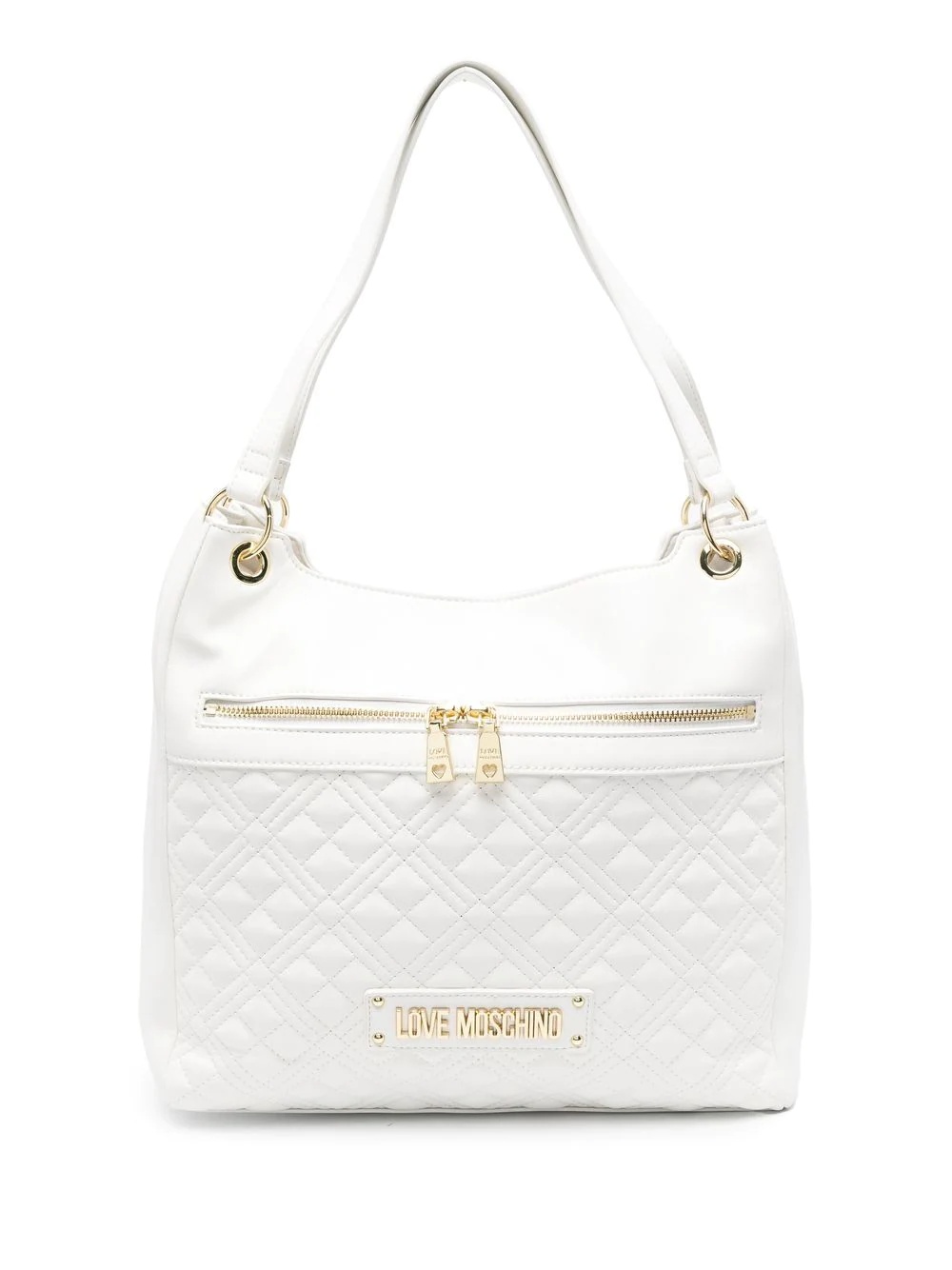 logo-plaque quilted tote bag - 1