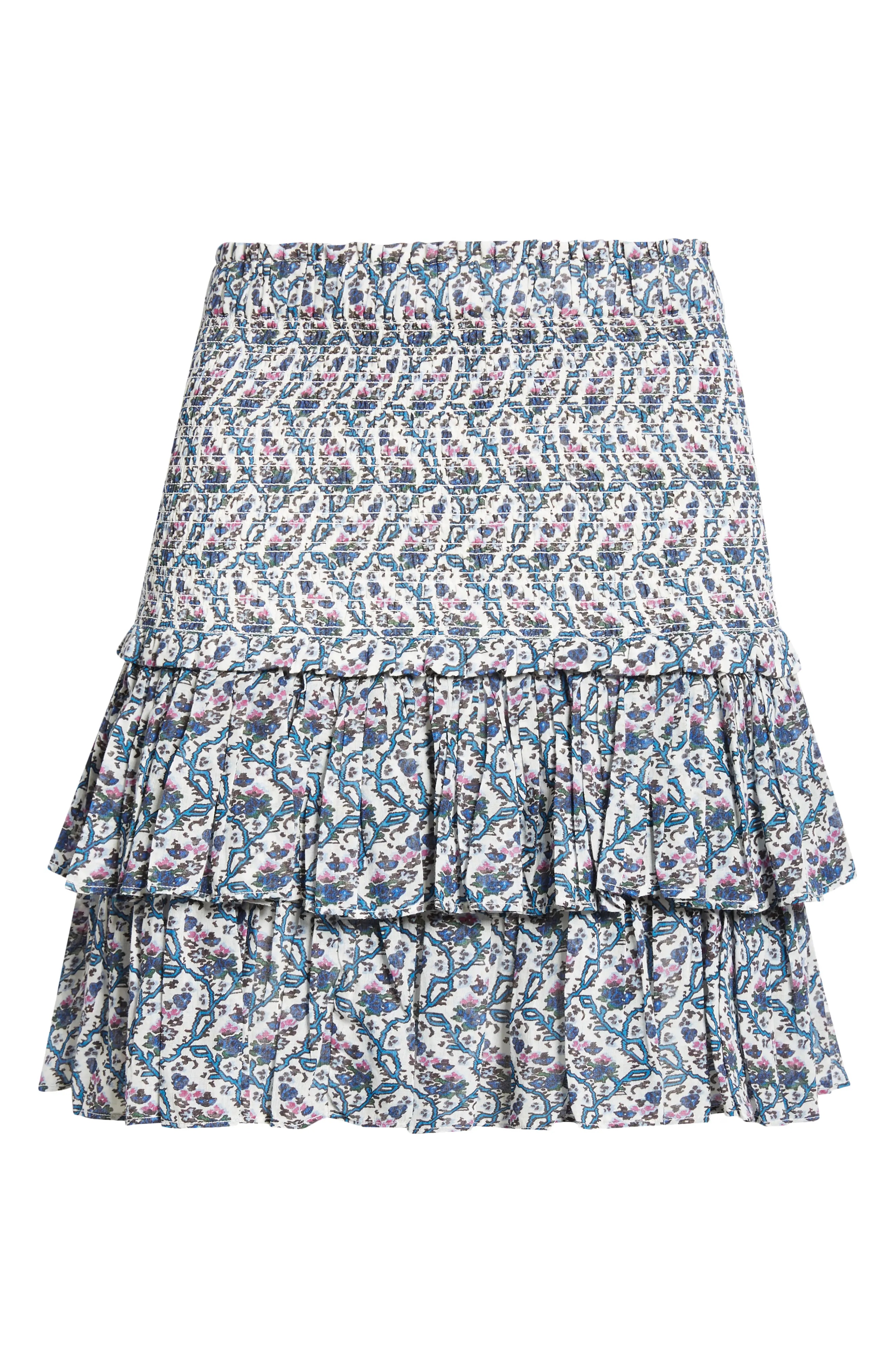 Naomi Floral Mix Print Tiered Cotton Miniskirt - 5