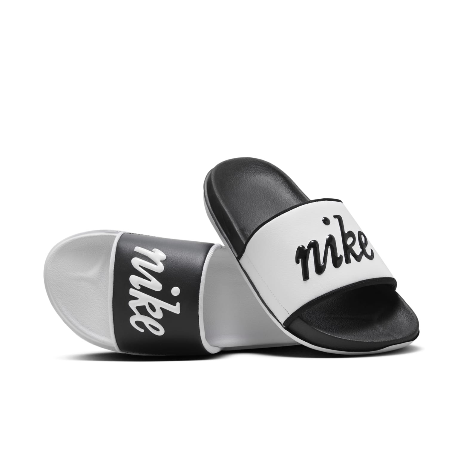 (WMNS) Nike Offcourt Slides 'White Black Mismatched' FQ7646-100 - 3