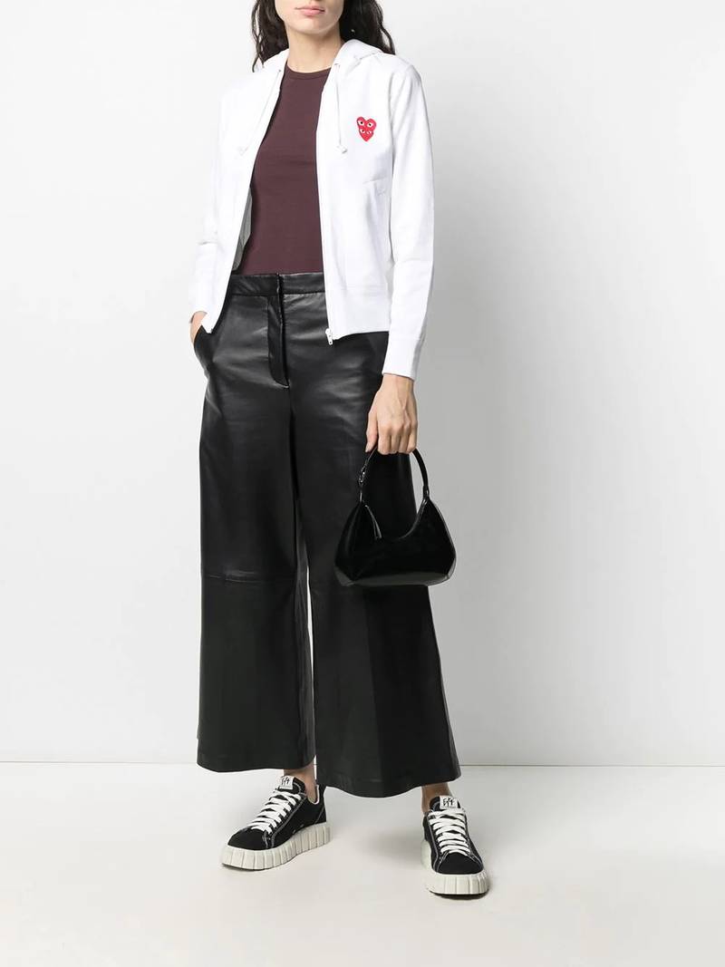 Comme des Garçons PLAY cropped overlapping logo hoodie outlook