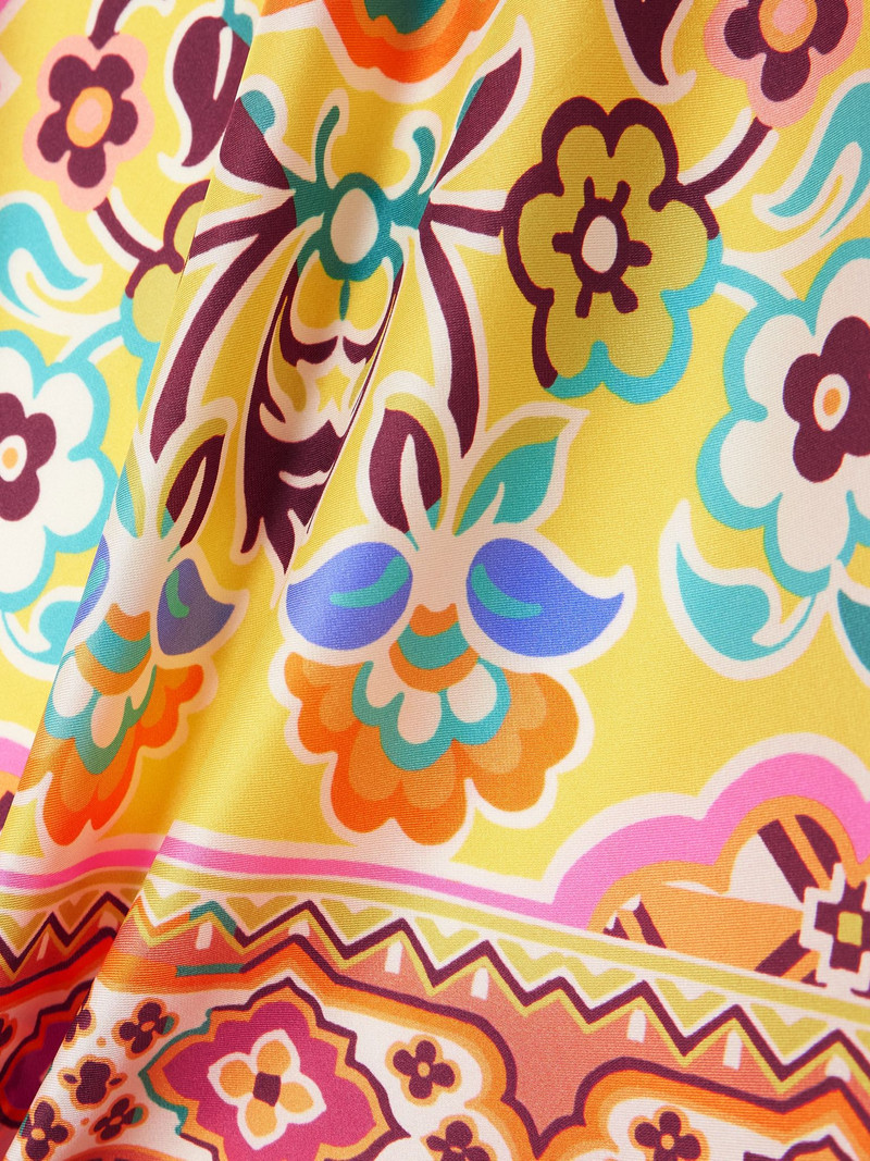 Printed silk-voile halterneck top Orange 4