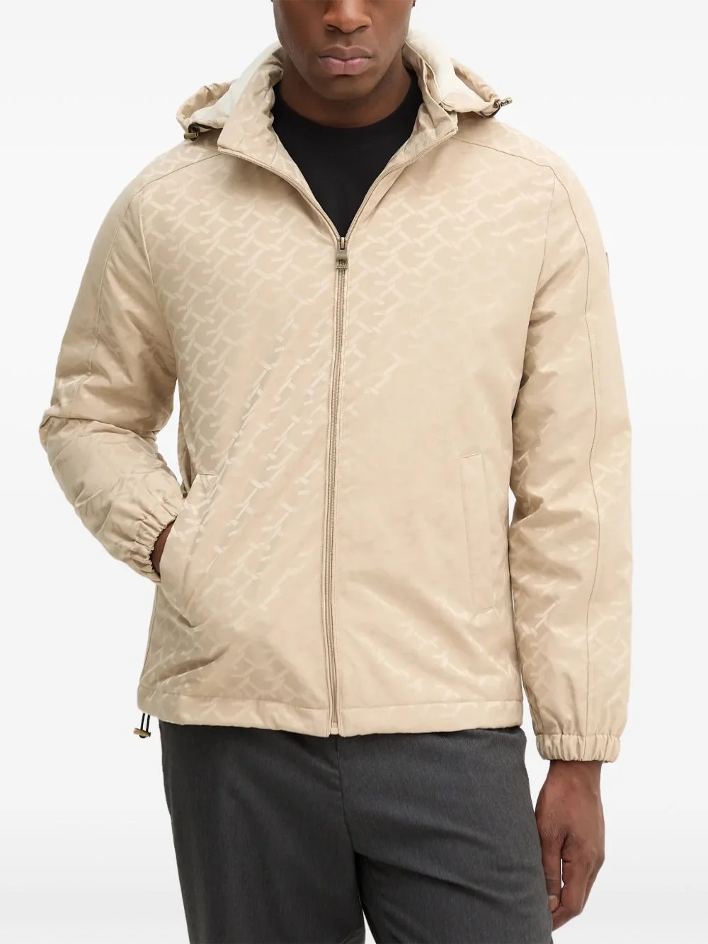 hooded patterned jacket - 1