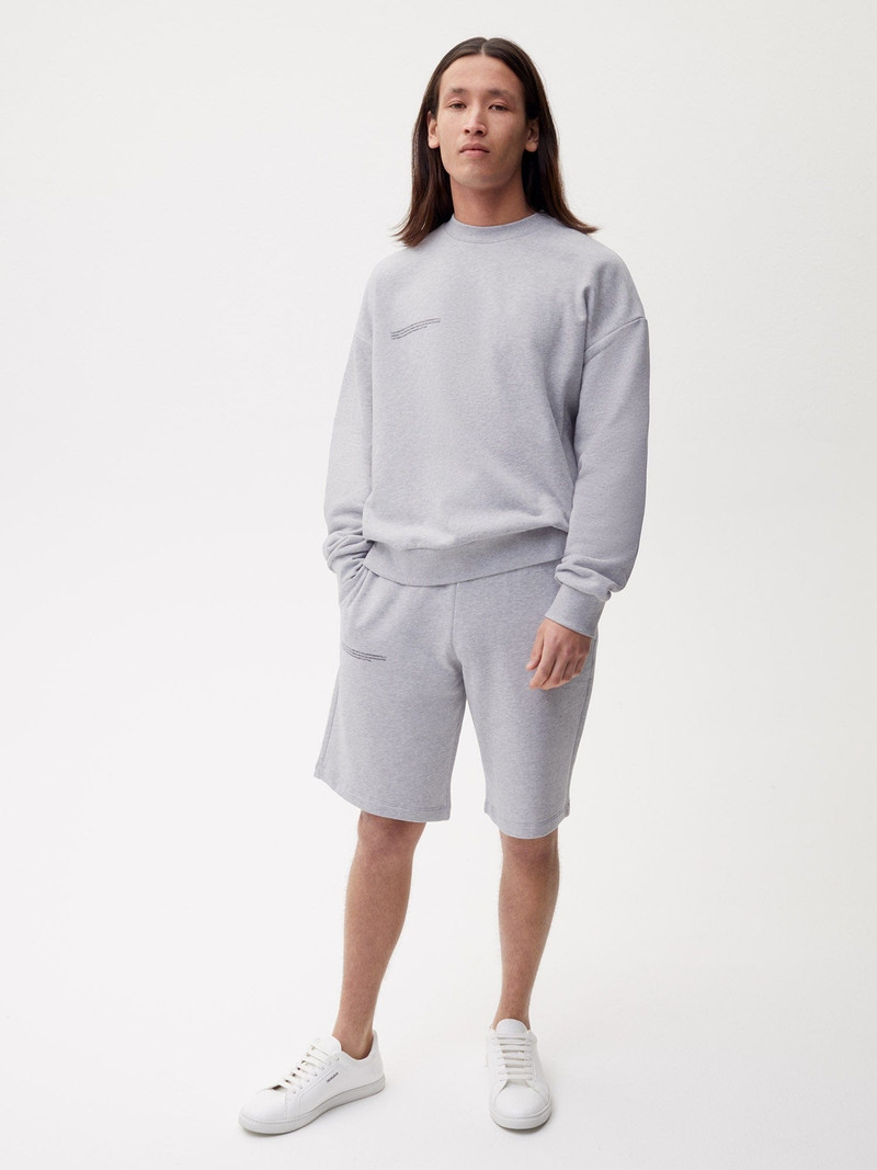 PANGAIA Mens 365 Midweight Long Shorts - Grey Marl outlook