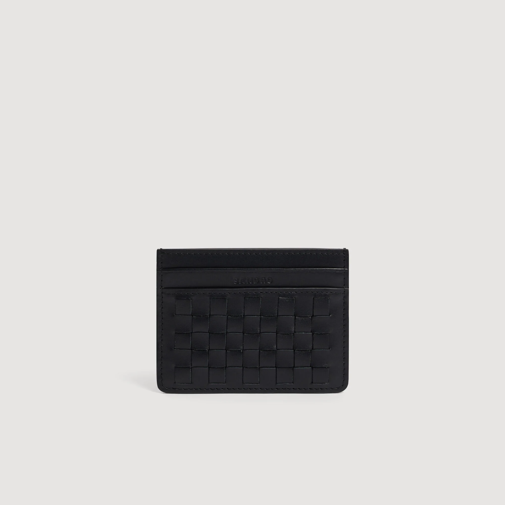 BRAIDED LEATHER CARD HOLDER - 1