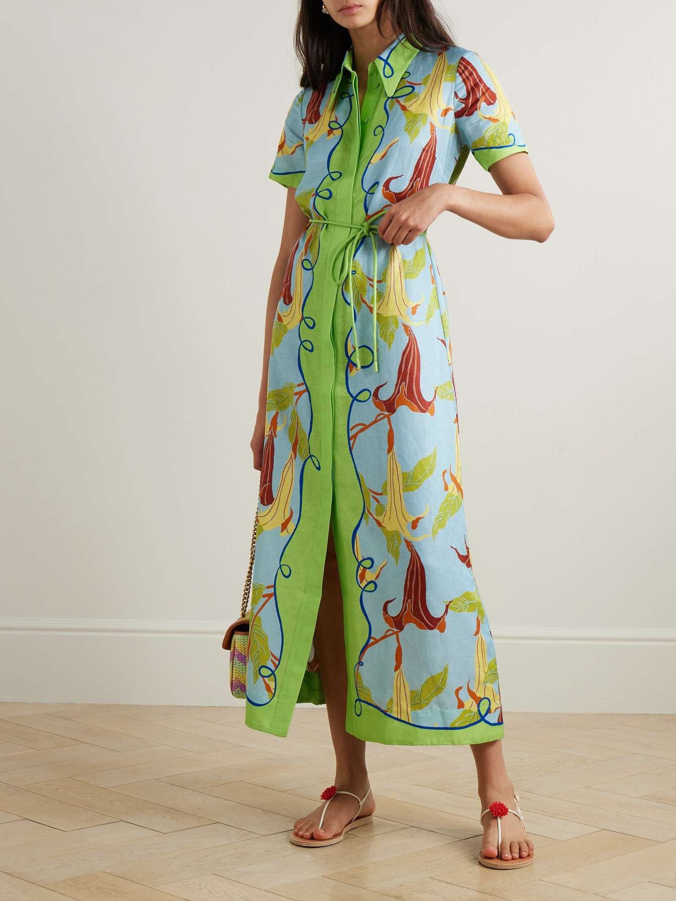 + Nadia Hernández Rafaela belted printed voile shirt dress Multi - 2